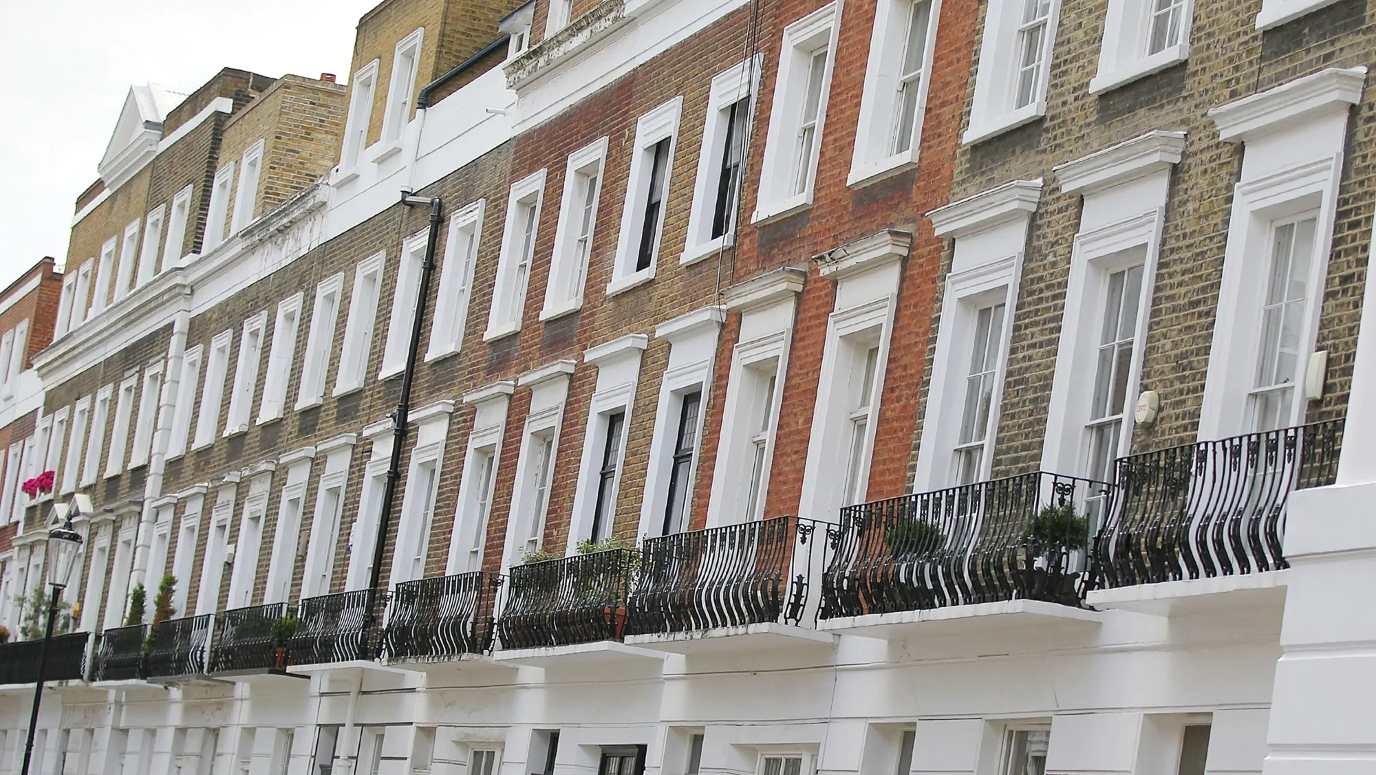 Luxury residential properties are seen in Knightsbridge, in London.
