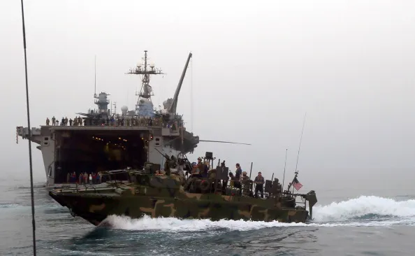 A U.S. riverine command boat.
