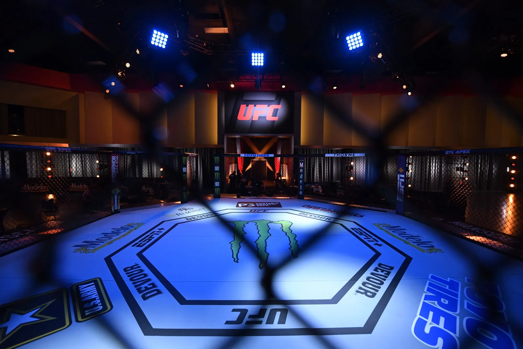 The Octagon prior to the UFC 250 event in Las Vegas.