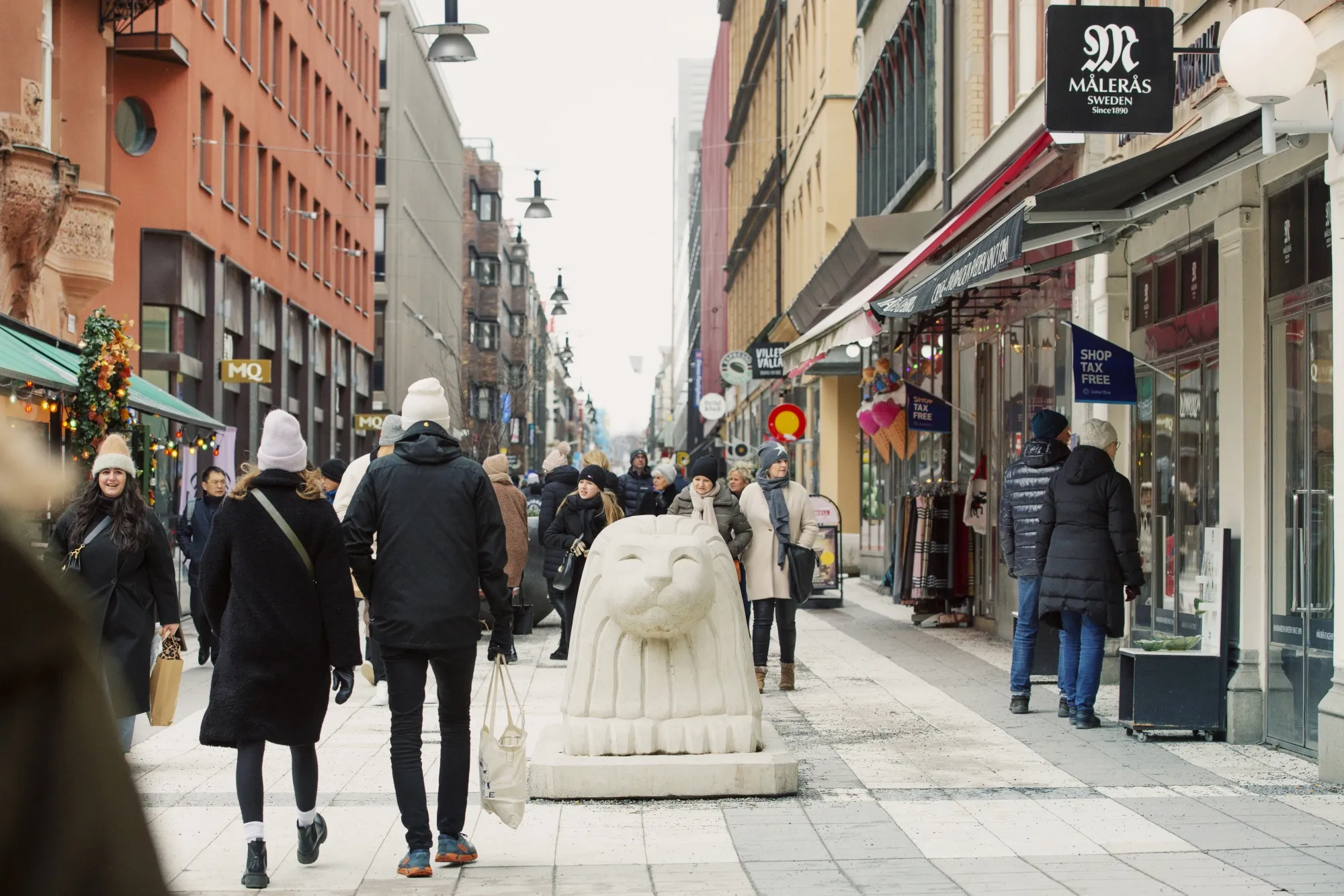 Shoppers in central Stockholm.