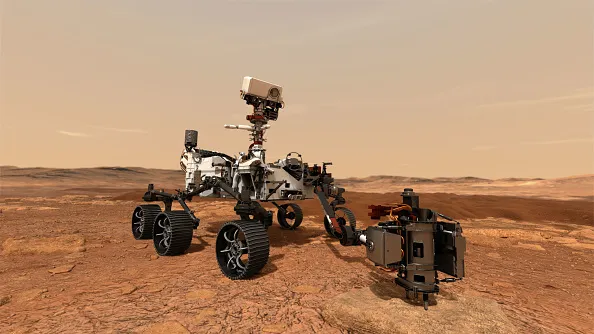 NASA's illustration of Perseverance&nbsp;on Mars.&nbsp;