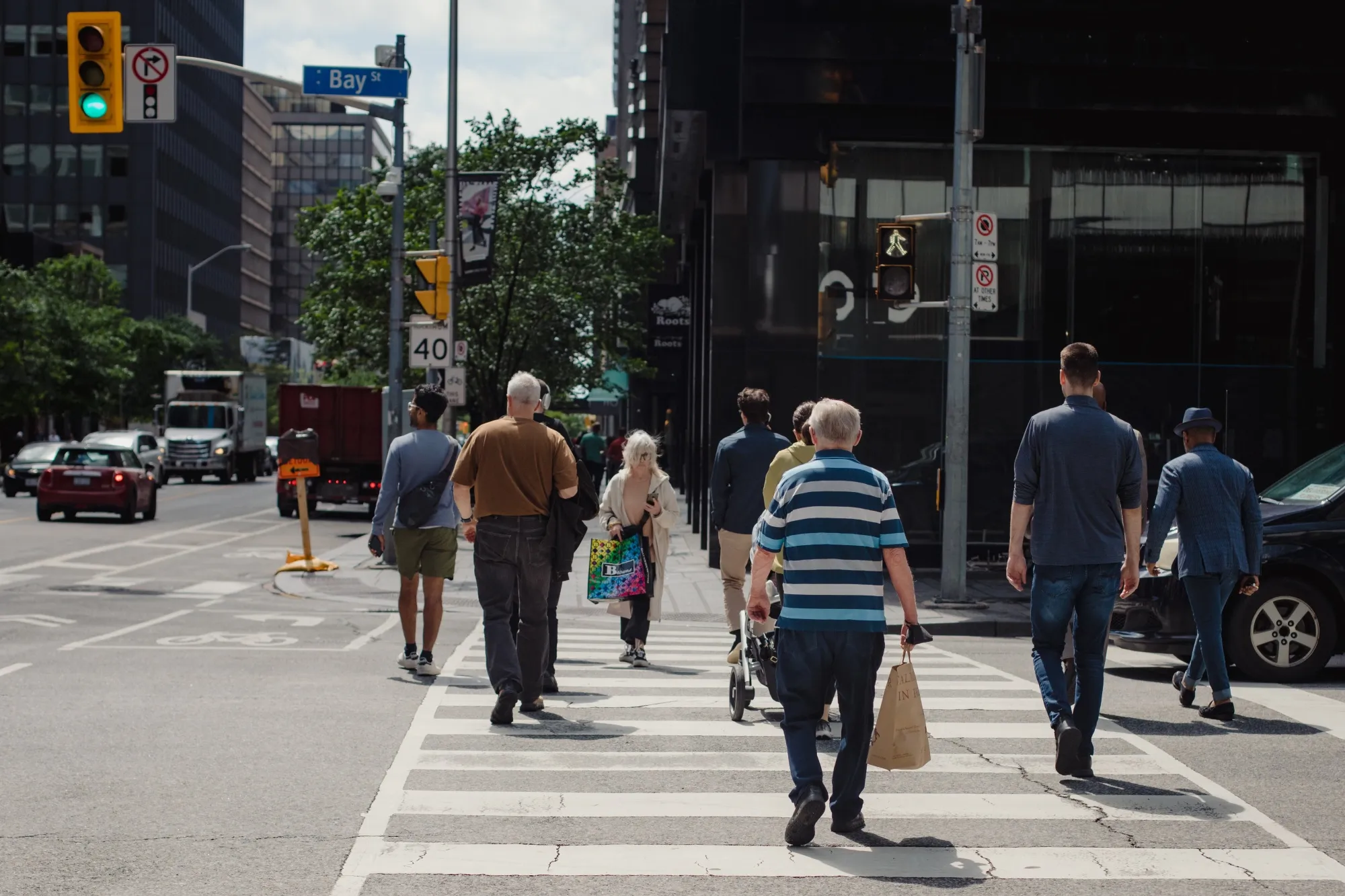 Shoppers in Toronto, Ontario.