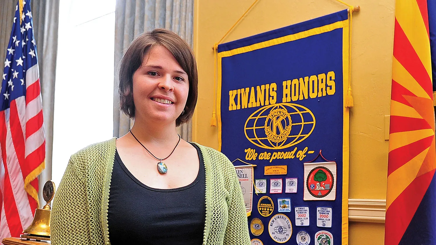 In this May 30, 2013, photo, Kayla Mueller is shown after speaking to a group in Prescott, Ariz.
