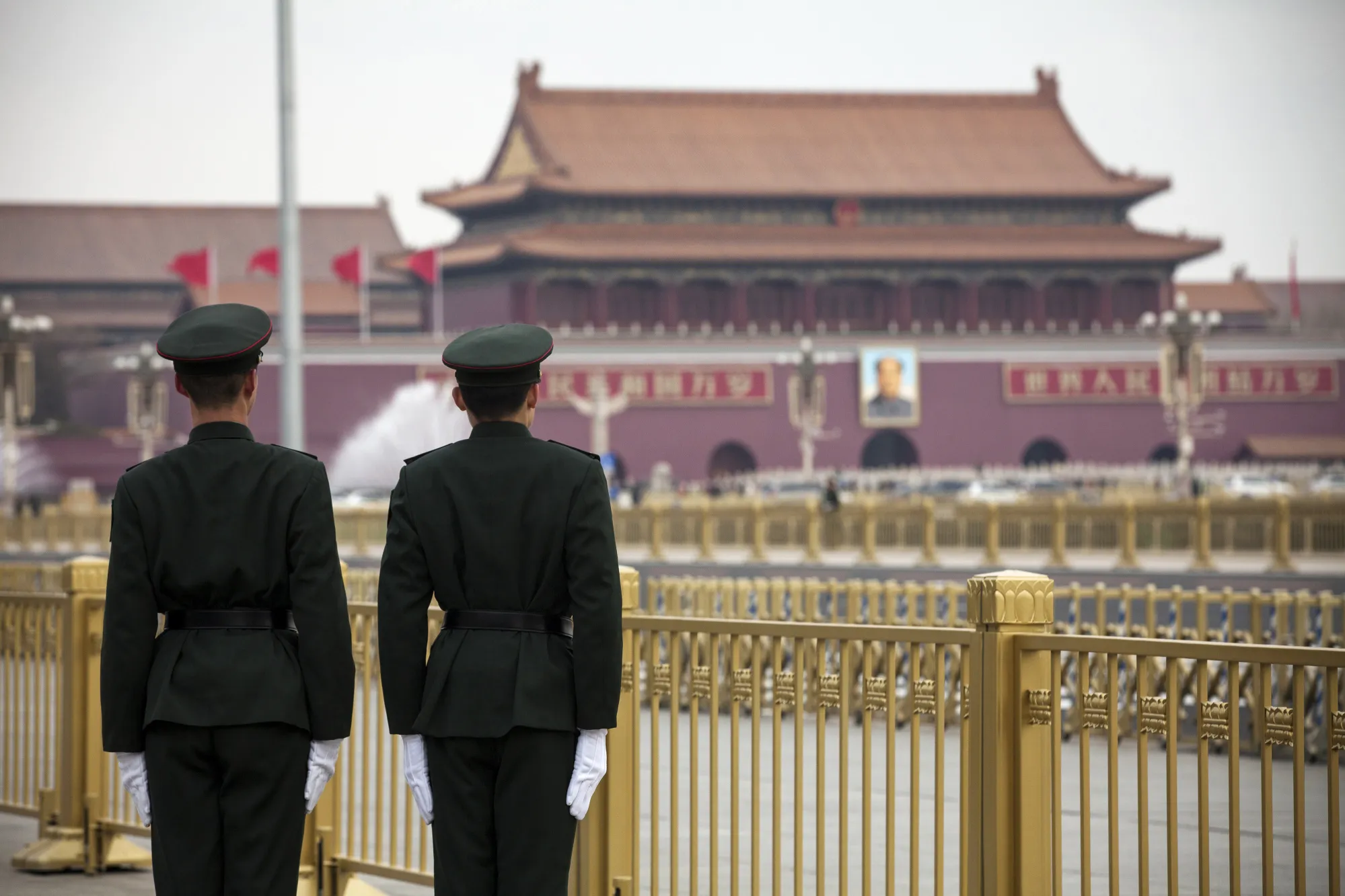 Views of the Great Hall of the People as the 13th National People's Congress Continues