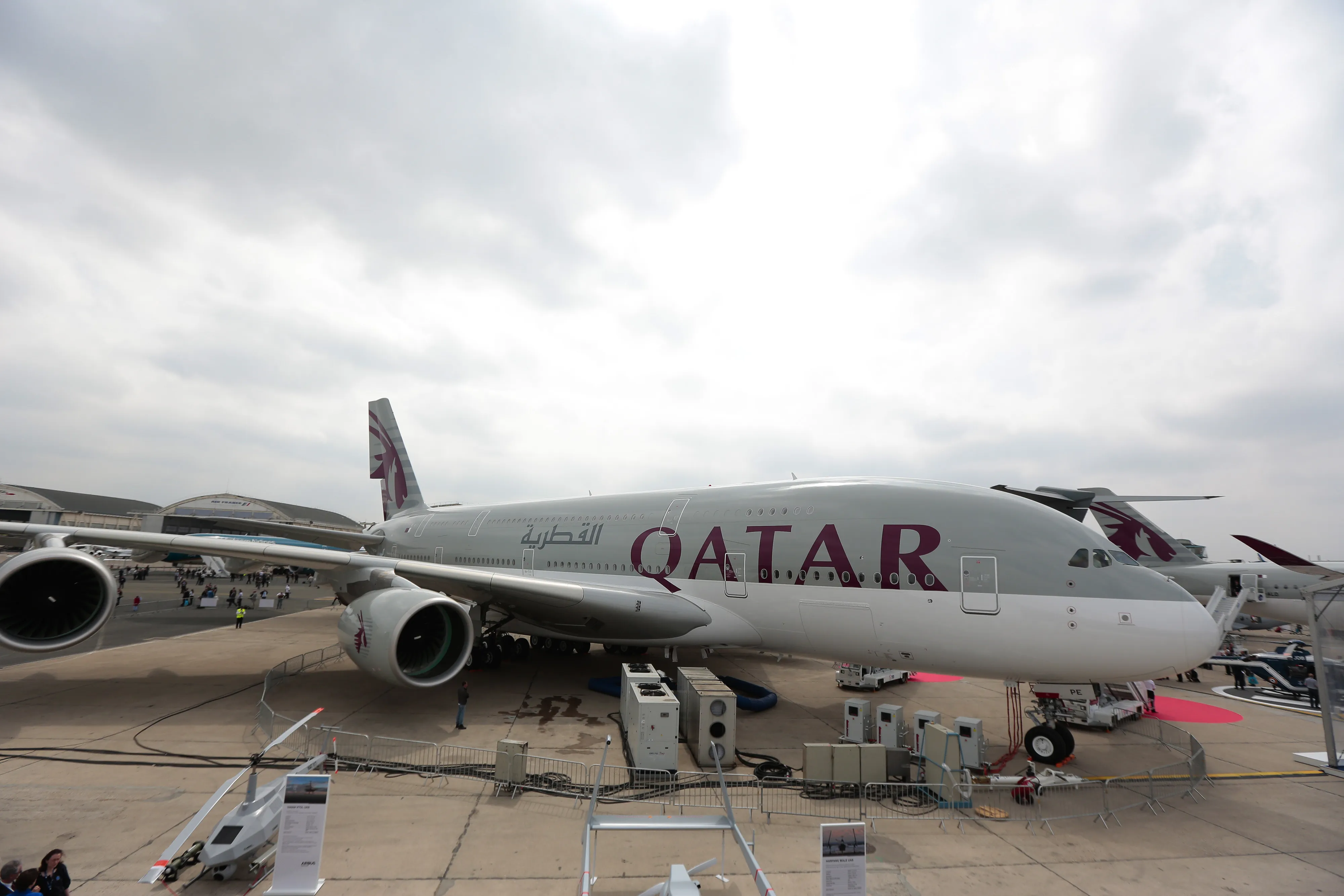 An Airbus SAS A380 aircraft, operated by Qatar Airways Ltd.
