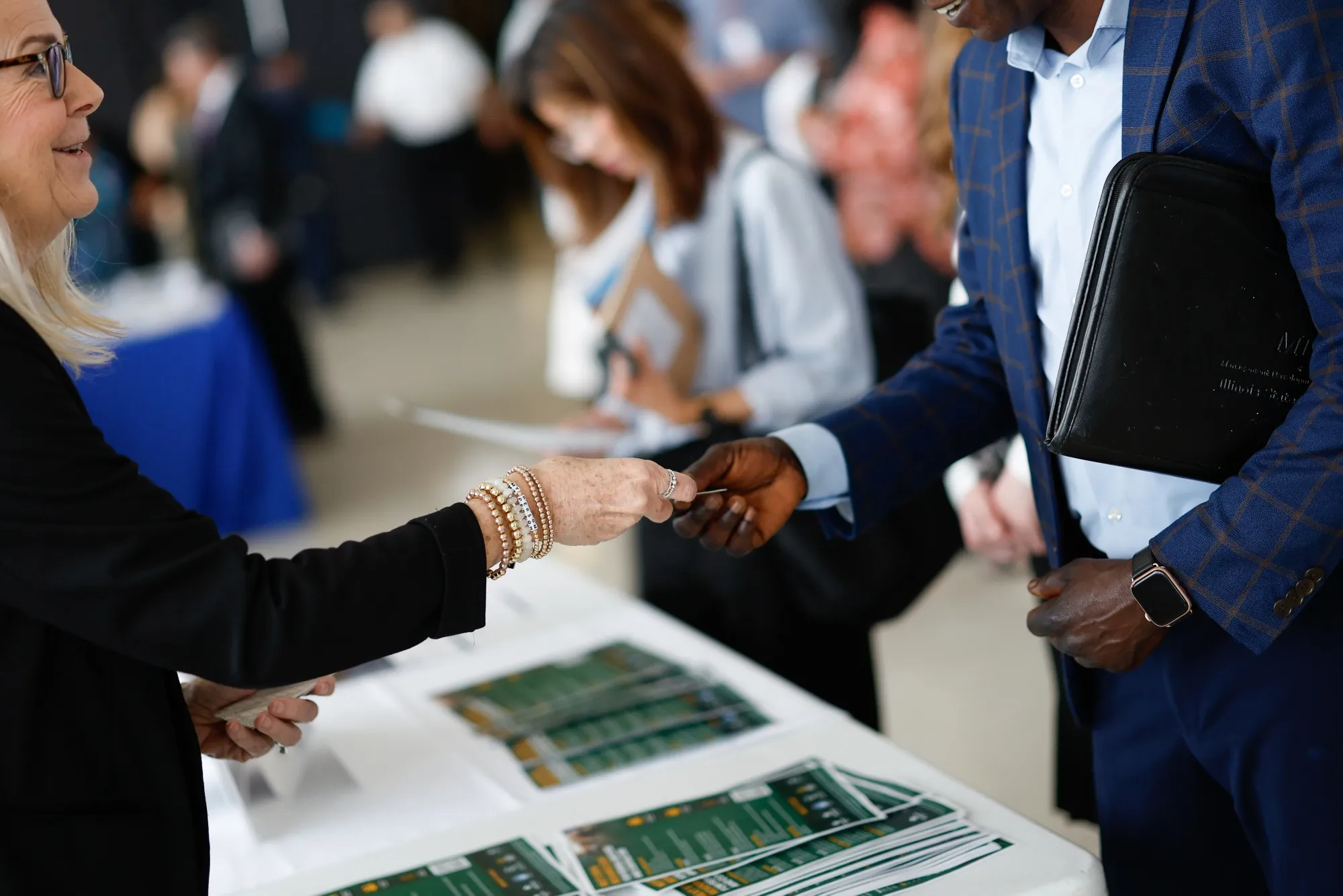 A job fair hosted by the Metropolitan Washington Airports Authority to support federal workers, at Ronald Reagan Washington National Airport (DCA) in Arlington, Virginia, US, on&nbsp;April 25.