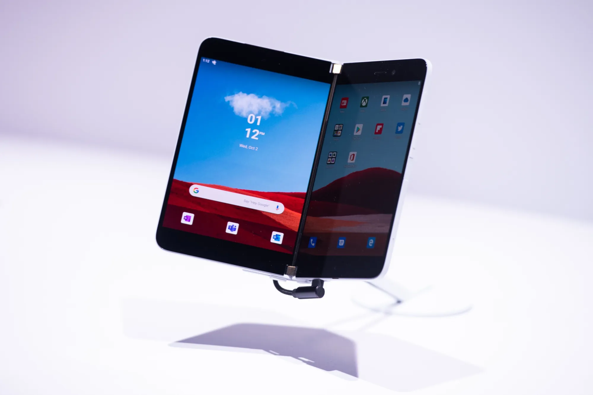 The Microsoft Corp. Surface Duo smartphone.