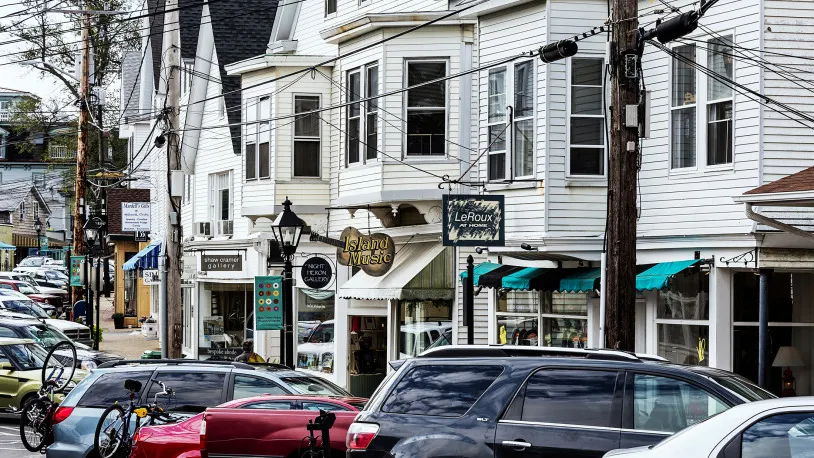 Downtown Vineyard Haven, Matha's Vineyard, Massachusetts, USA.
