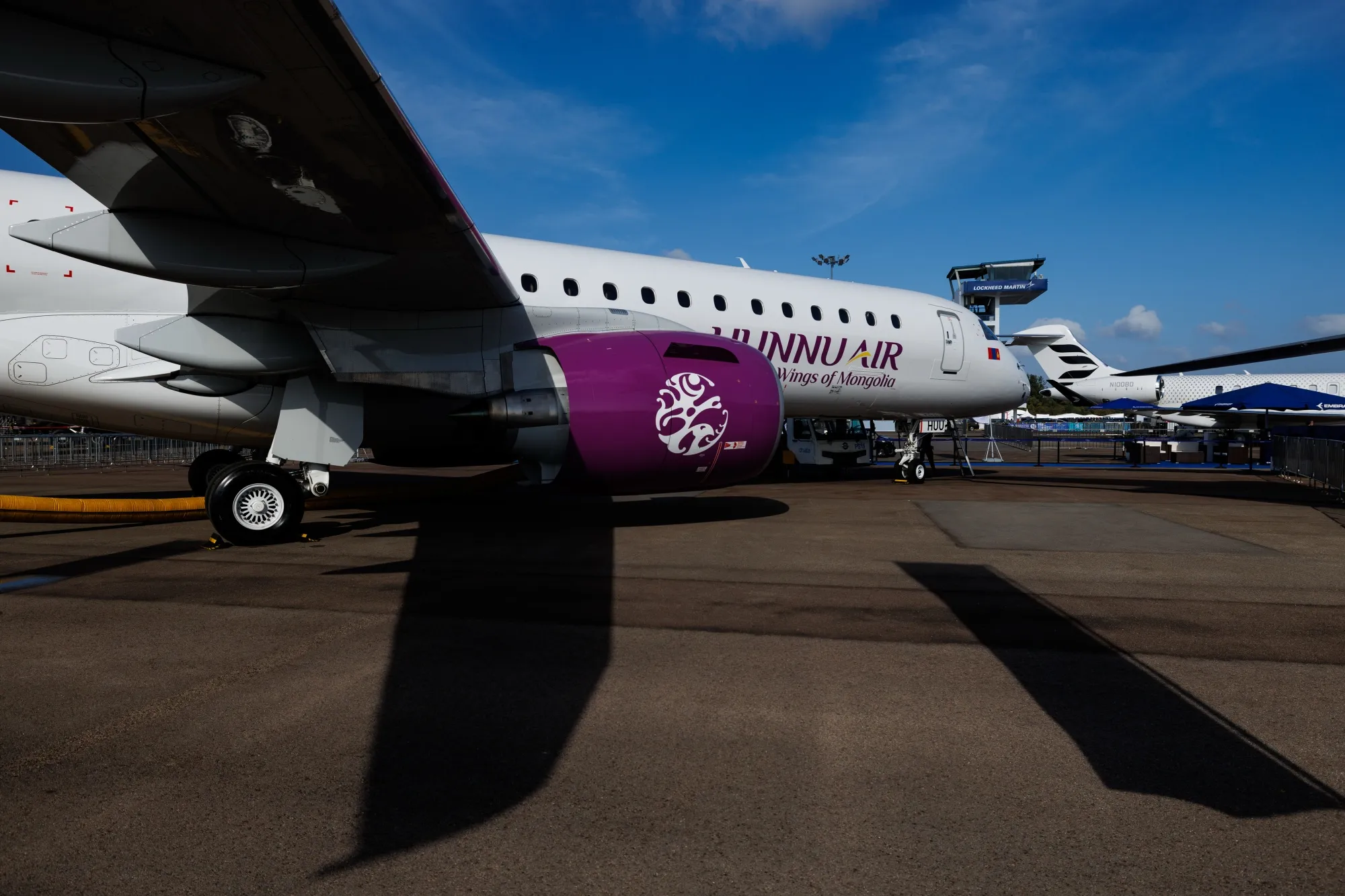 An Embraer E195-E2 aircraft at the Singapore Airshow in February.