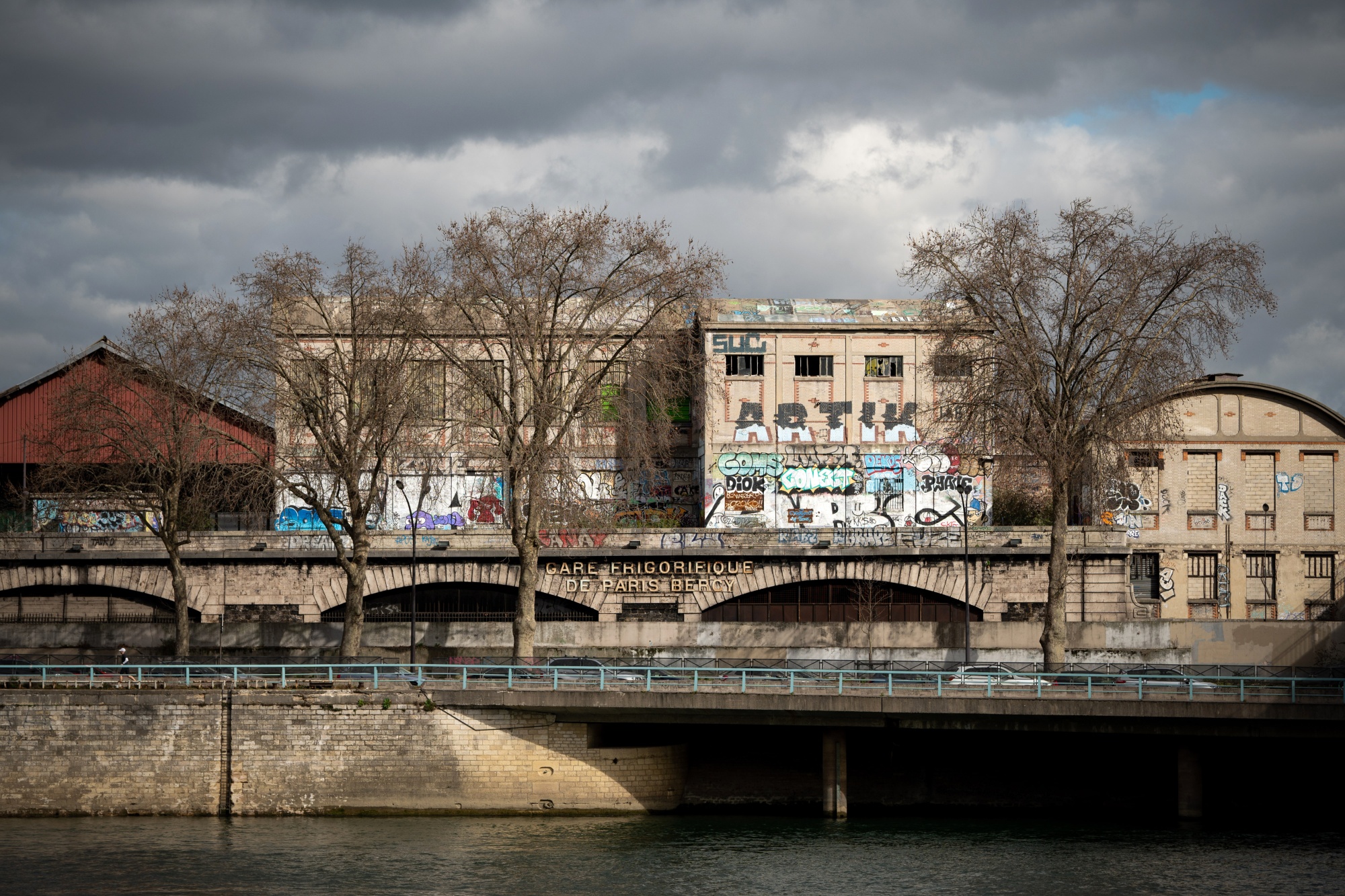Warehouses along the Seine river on the surface of Paris’s last underground ‘frigo’.