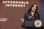 Vice-President Kamala Harris discusses expanding access to high-speed internet&nbsp;on Feb. 14, 2022.