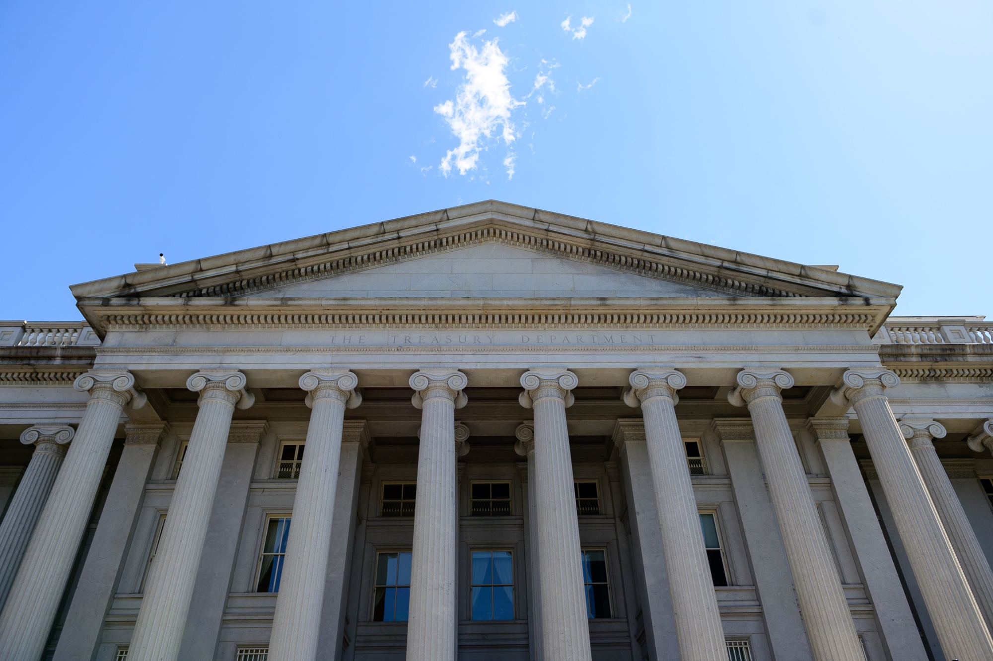 The U.S. Treasury building in Washington, DC.&nbsp;