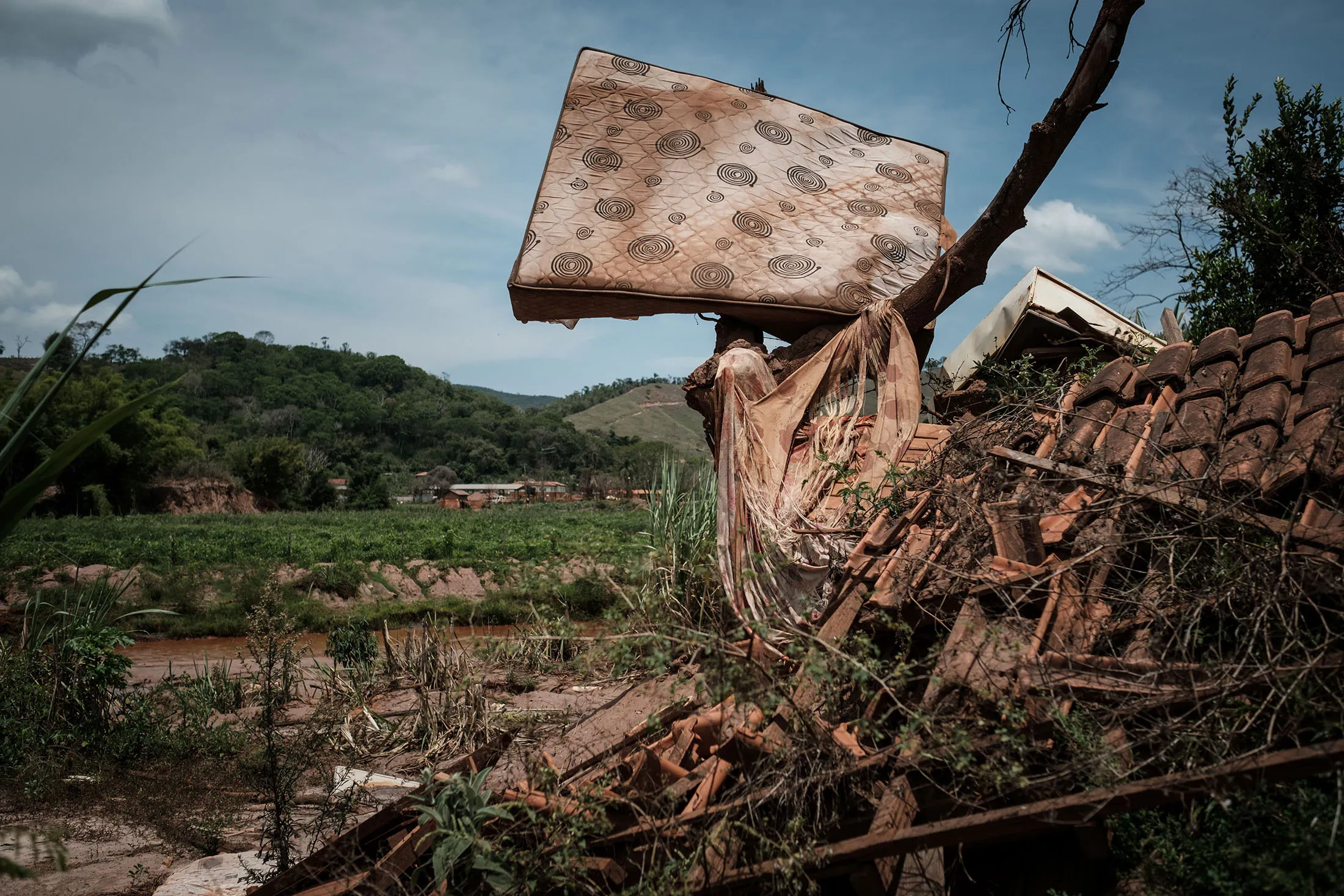 The remains of homes damaged by&nbsp;collapse of the Samarco iron-ore mine dam in&nbsp;Paracatu de Baixo,&nbsp;Brazil, in&nbsp;2016.