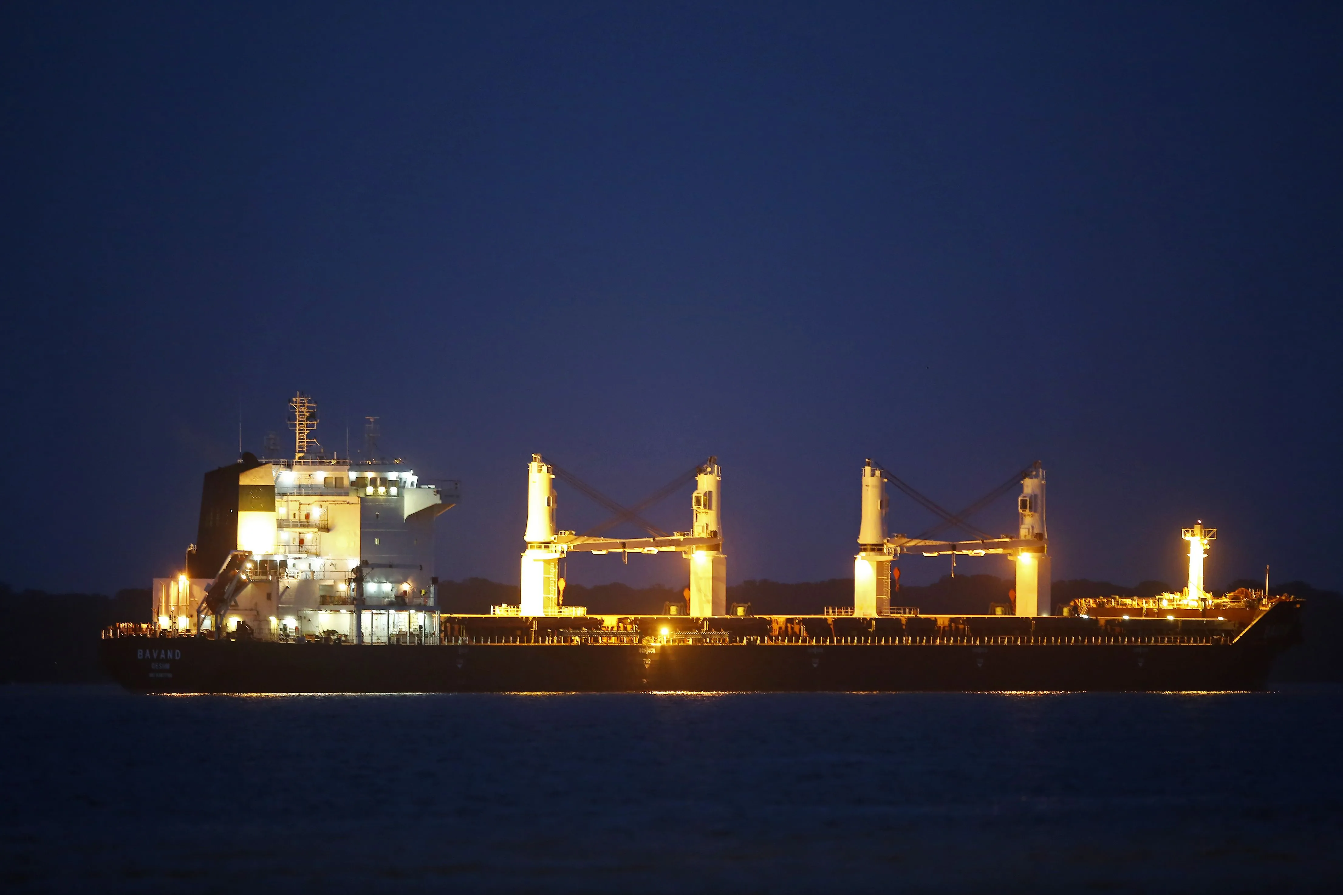 Iranian ship Bavand anchored in the port of Paranagua, on July 19.