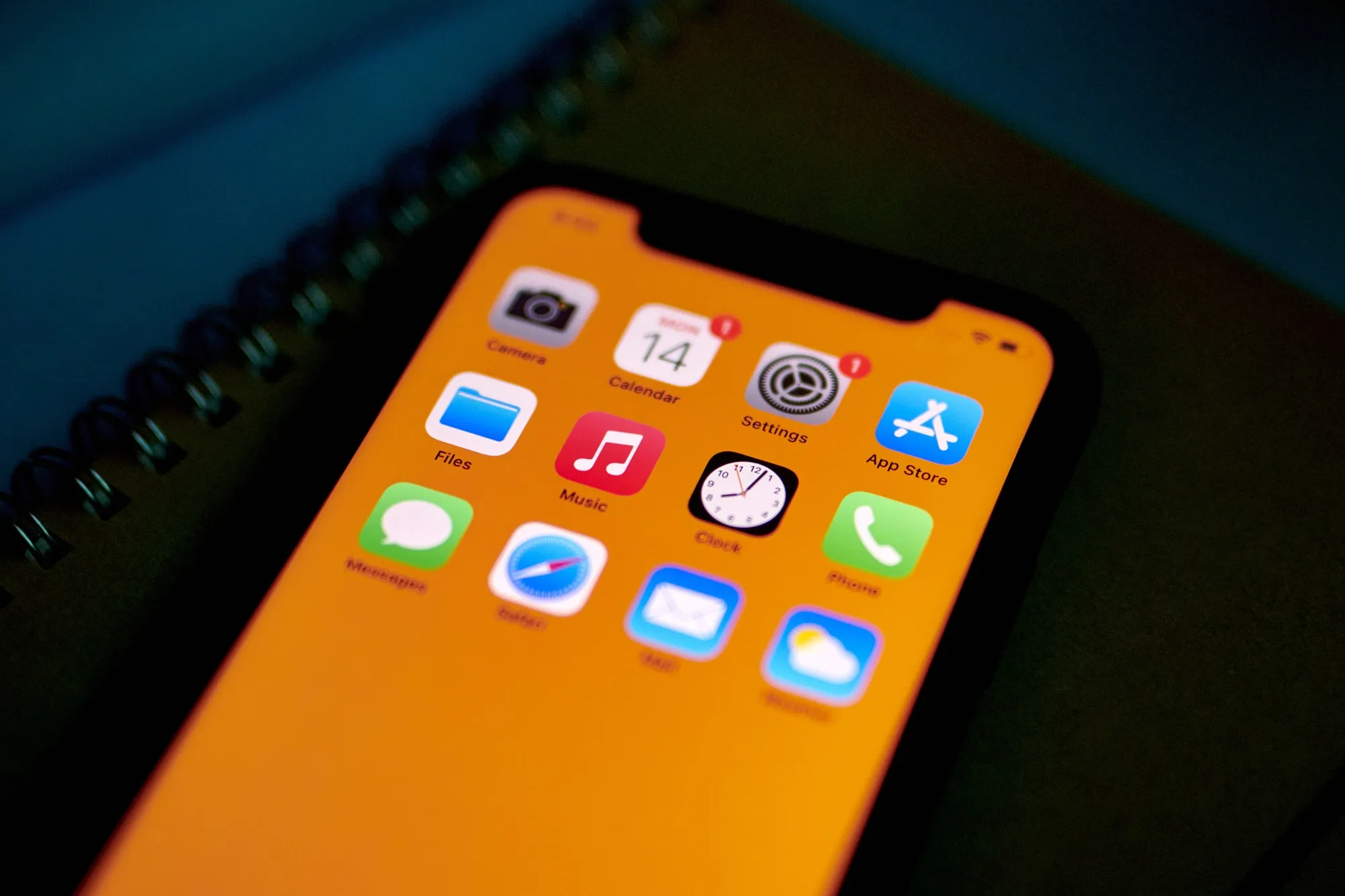 Apple applications on an iPhone.