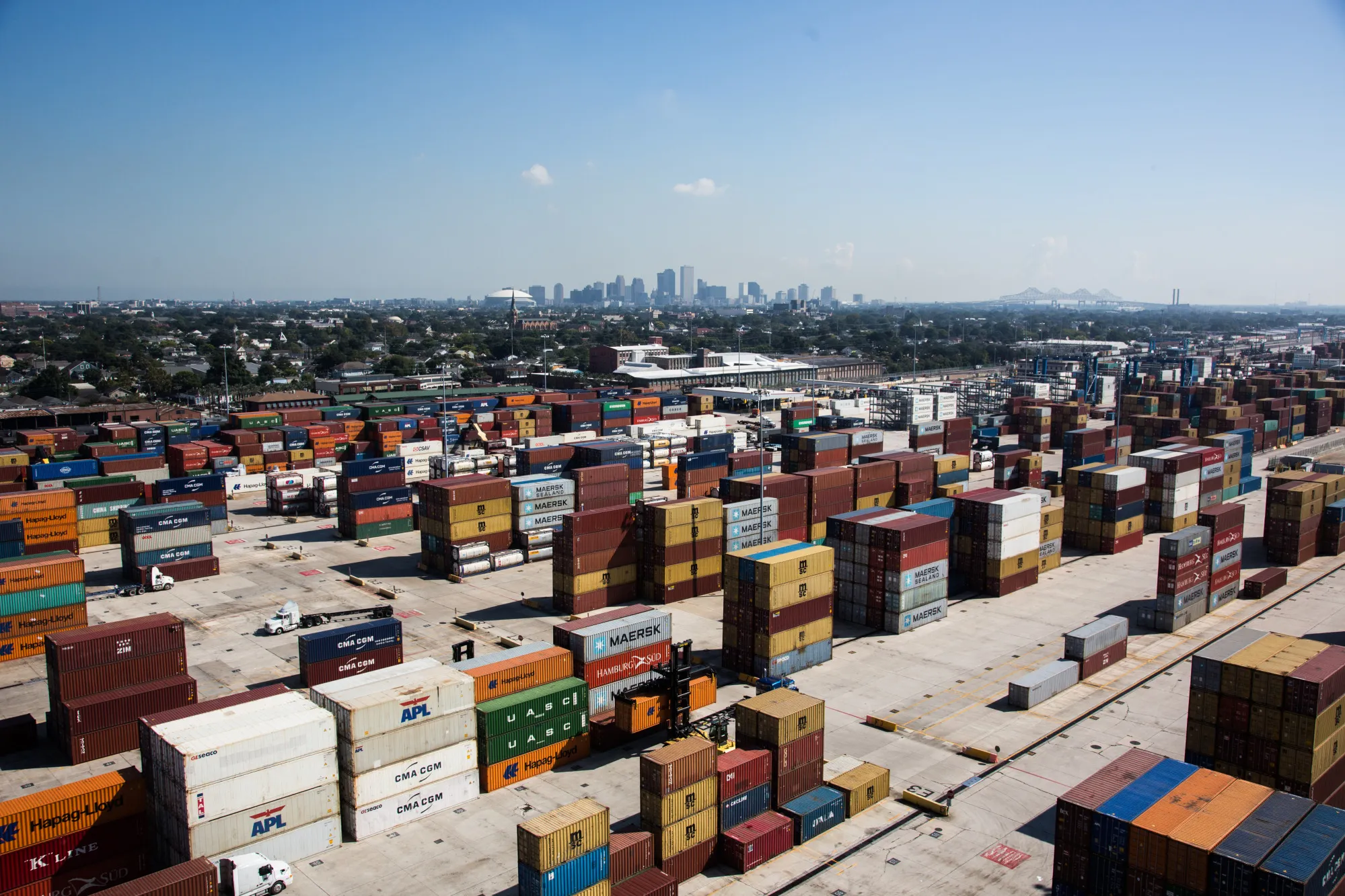 Shipping containers at the Port of New Orleans.