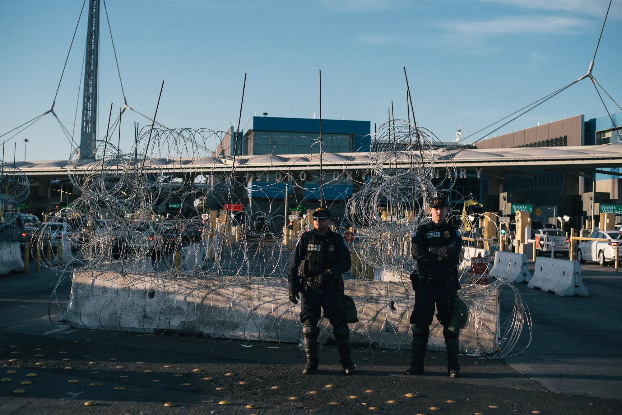 U.S. Border officers at the San Ysidro port of entry in Tijuana, Mexico.