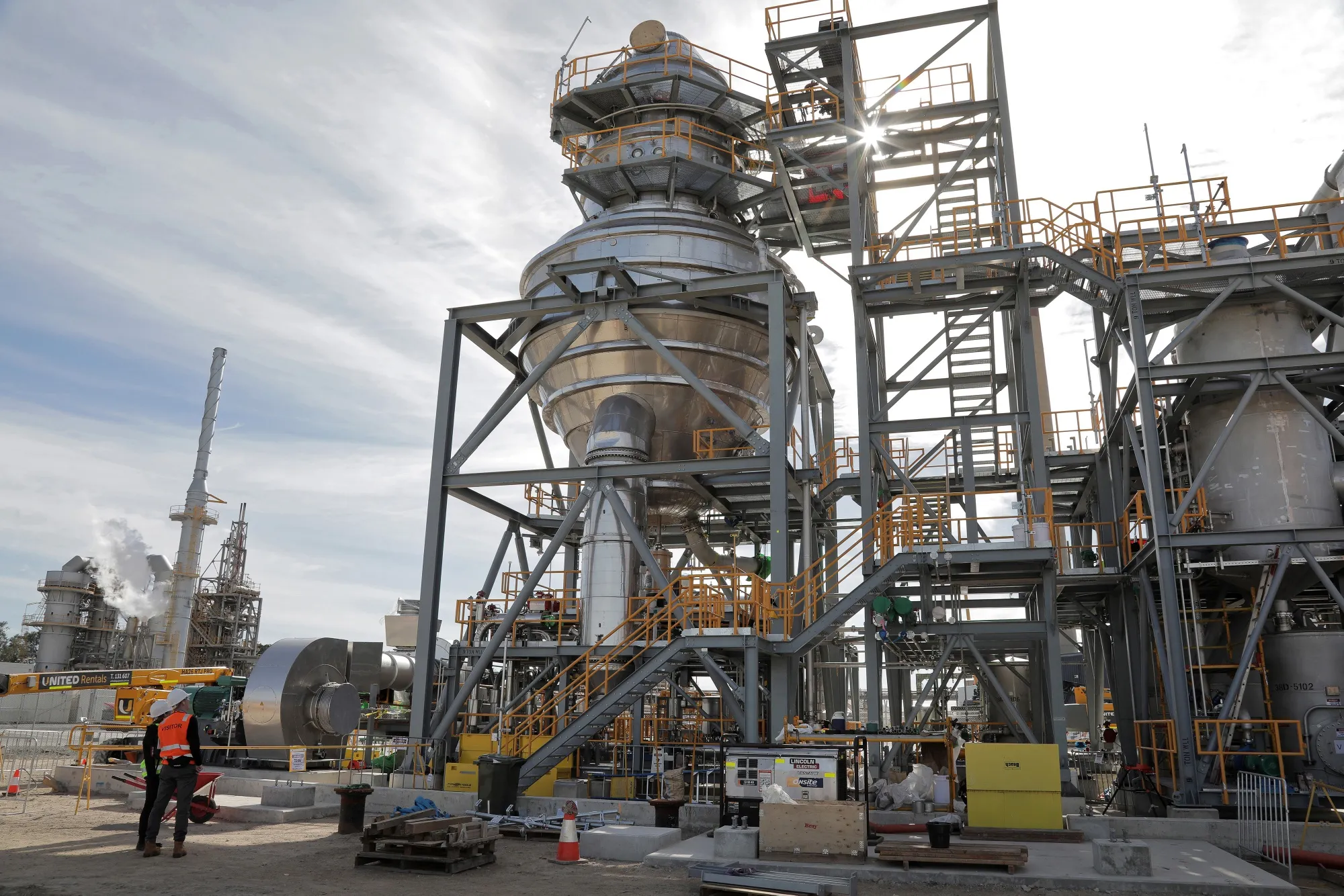 A crystalliser, used in the process of manufacturing nickel sulphate hexahydrate, at the BHP Group Kwinana Nickel Refinery in Kwinana, Western Australia, Australia.