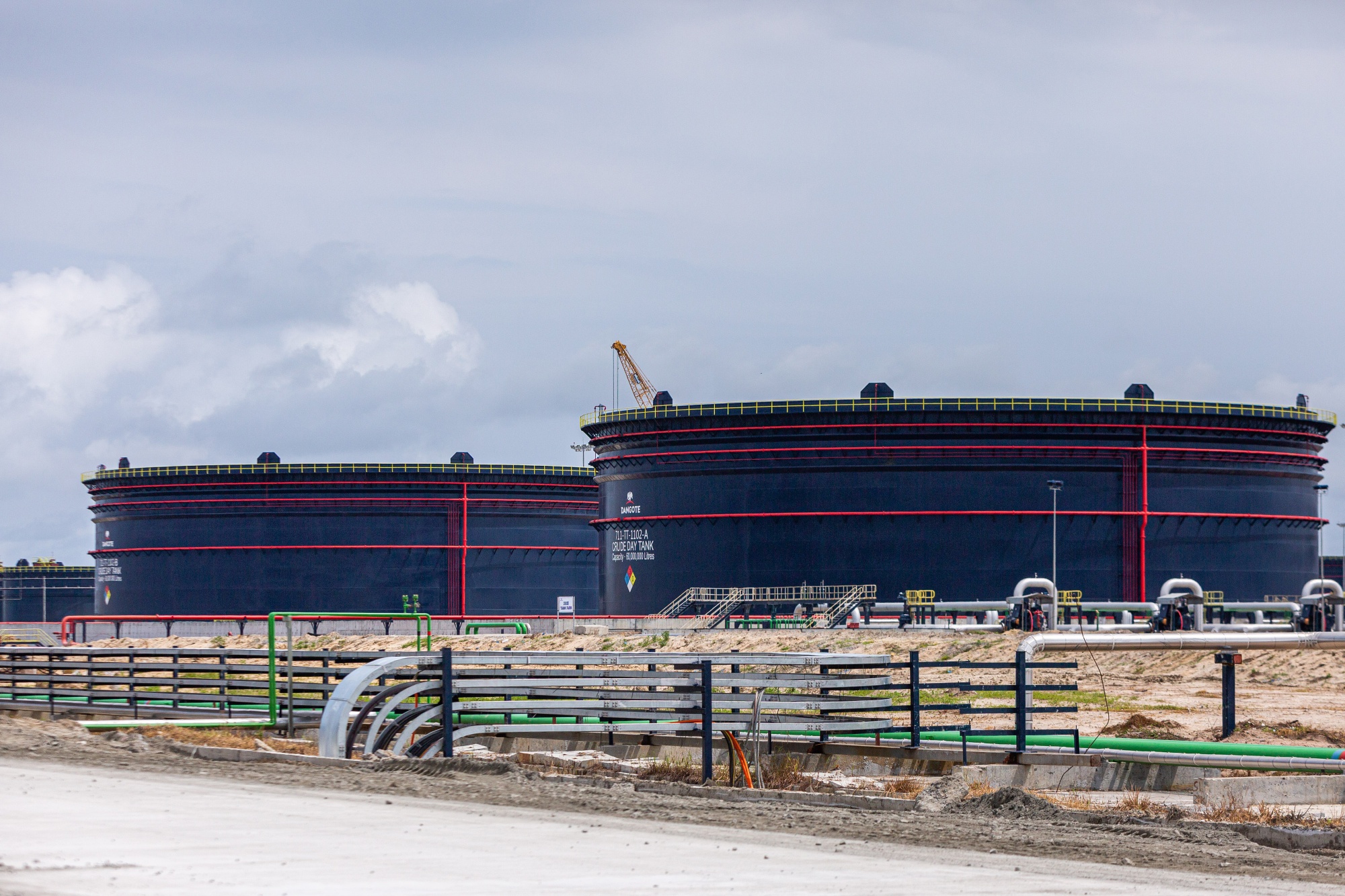 Gasoline storage tanks at the Dangote Industries Ltd. oil refineryIN  Lagos, Nigeria.