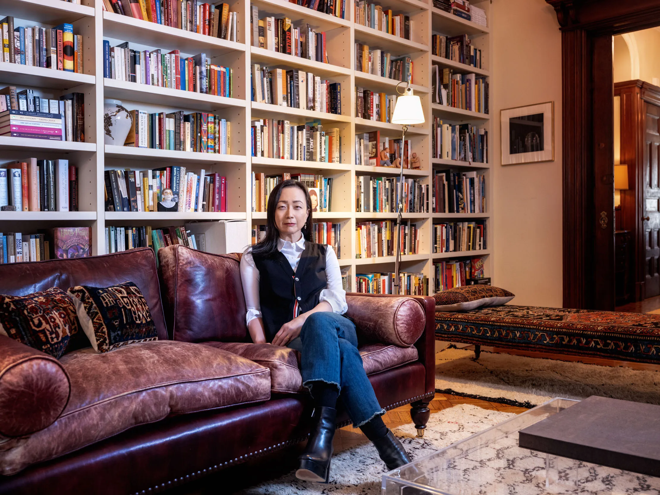 Lee in her home library.