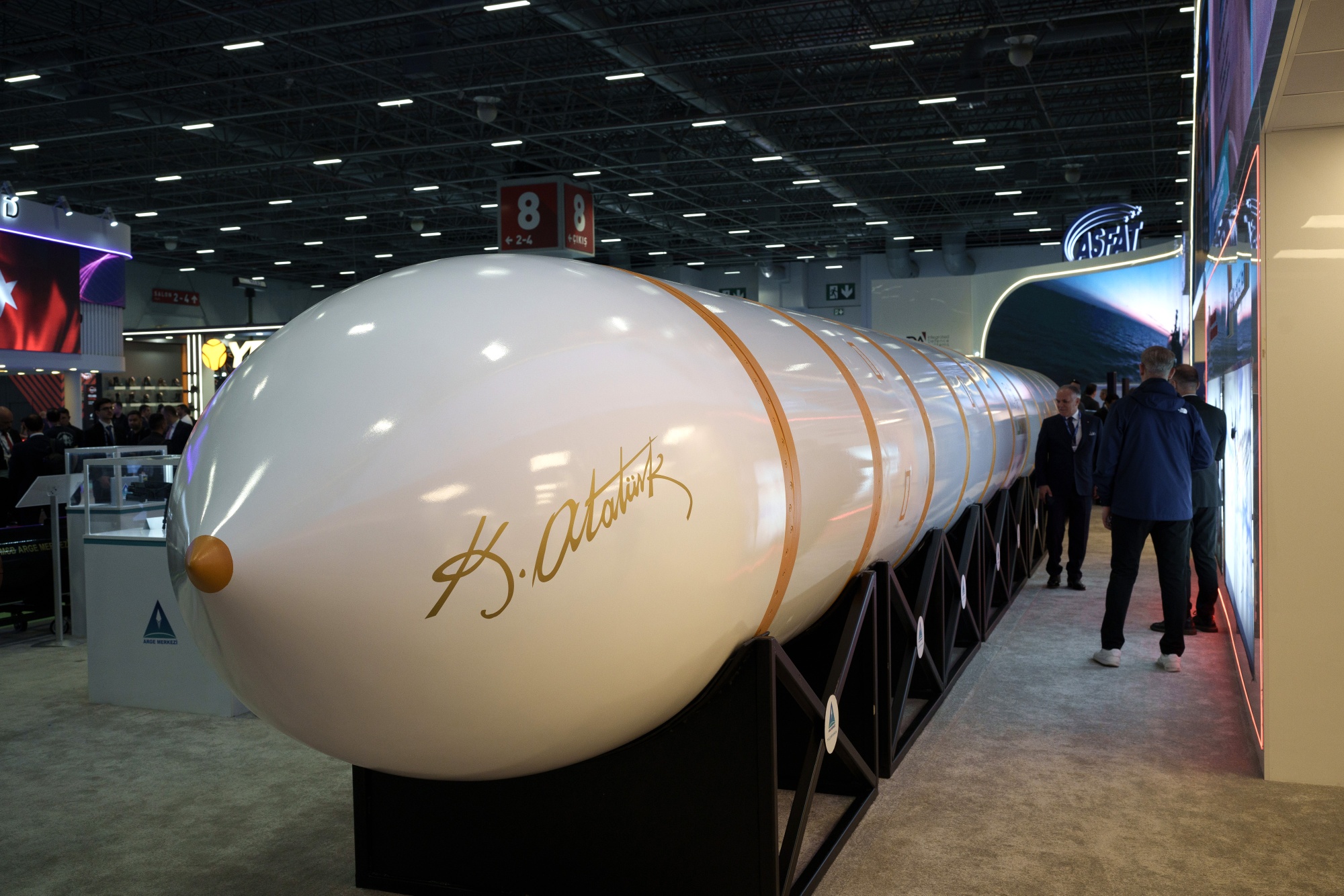 A Yildirimhan intercontinental ballistic missile at the SAHA International Defence and Aerospace expo in Istanbul, Turkey, on Wednesday, May 6, 2026. Turkey has NATO’s largest army after the US and is preparing to host the alliance’s next summit in Ankara in July, aiming to highlight its role in Europe’s security with the prospect of a US troop withdrawal from the continent. Photographer: Emre Caylak/Bloomberg