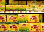 Boxes of Lipton tea sit on display in an Associated Supermarket in New York on July 9, 2007. 