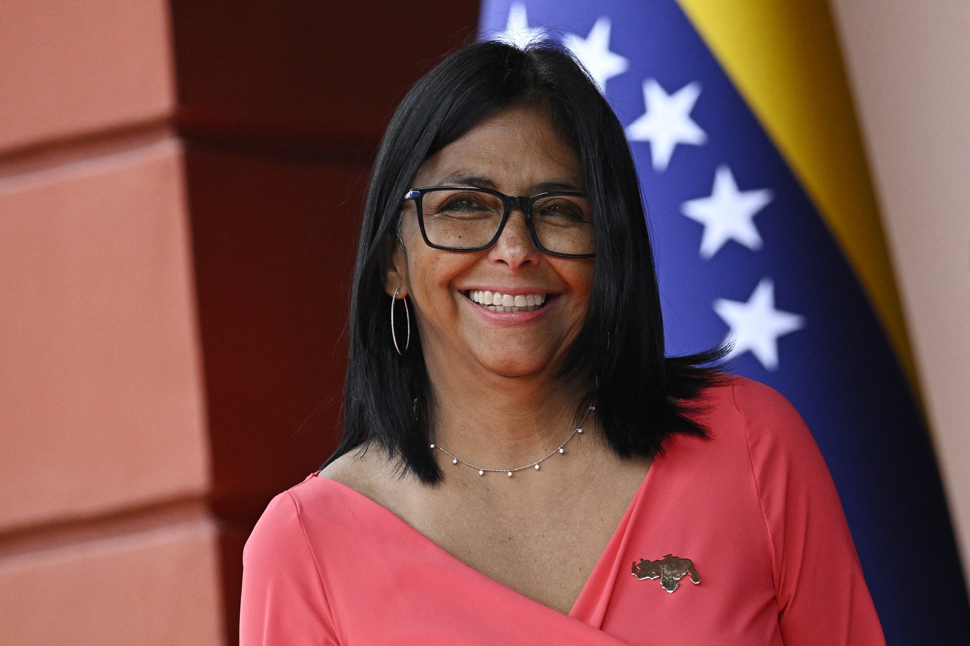 Venezuela's interim President, Delcy Rodriguez, at the Miraflores Presidential Palace in Caracas on April 24. Photographer: Federico Parra/AFP/Getty Images