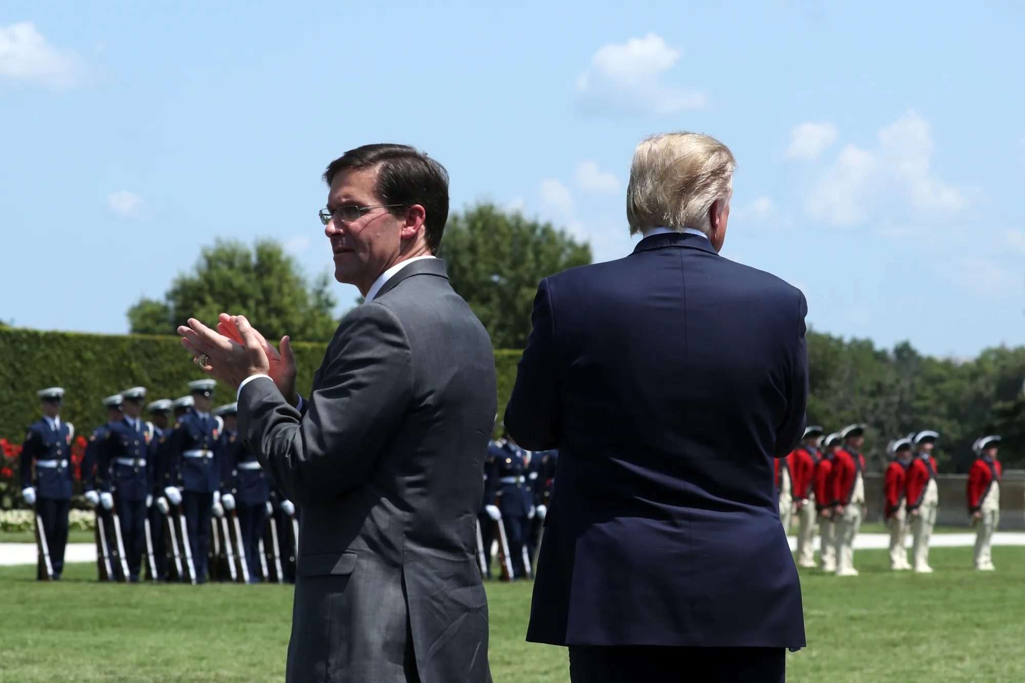 Mark Esper and President Trump. 