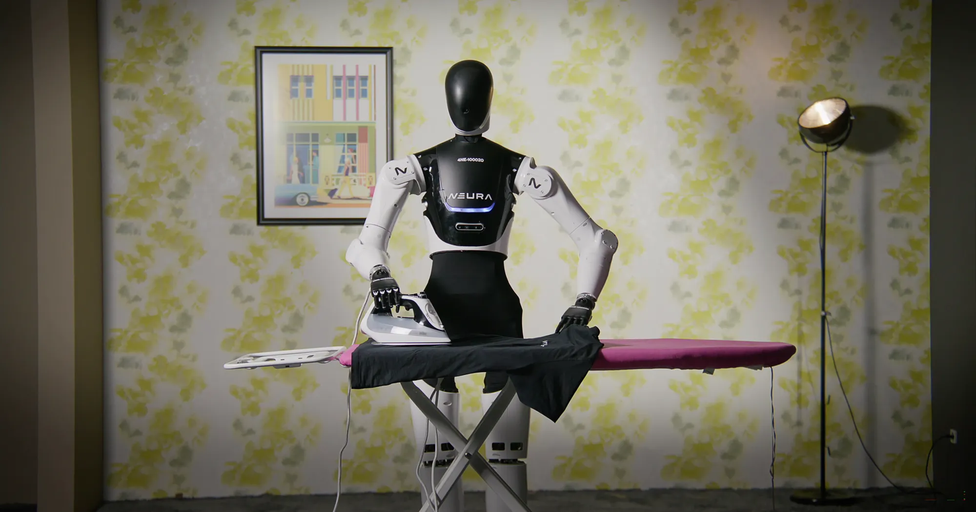 A&nbsp;Neura Robotics&nbsp;robot demonstrates ironing.