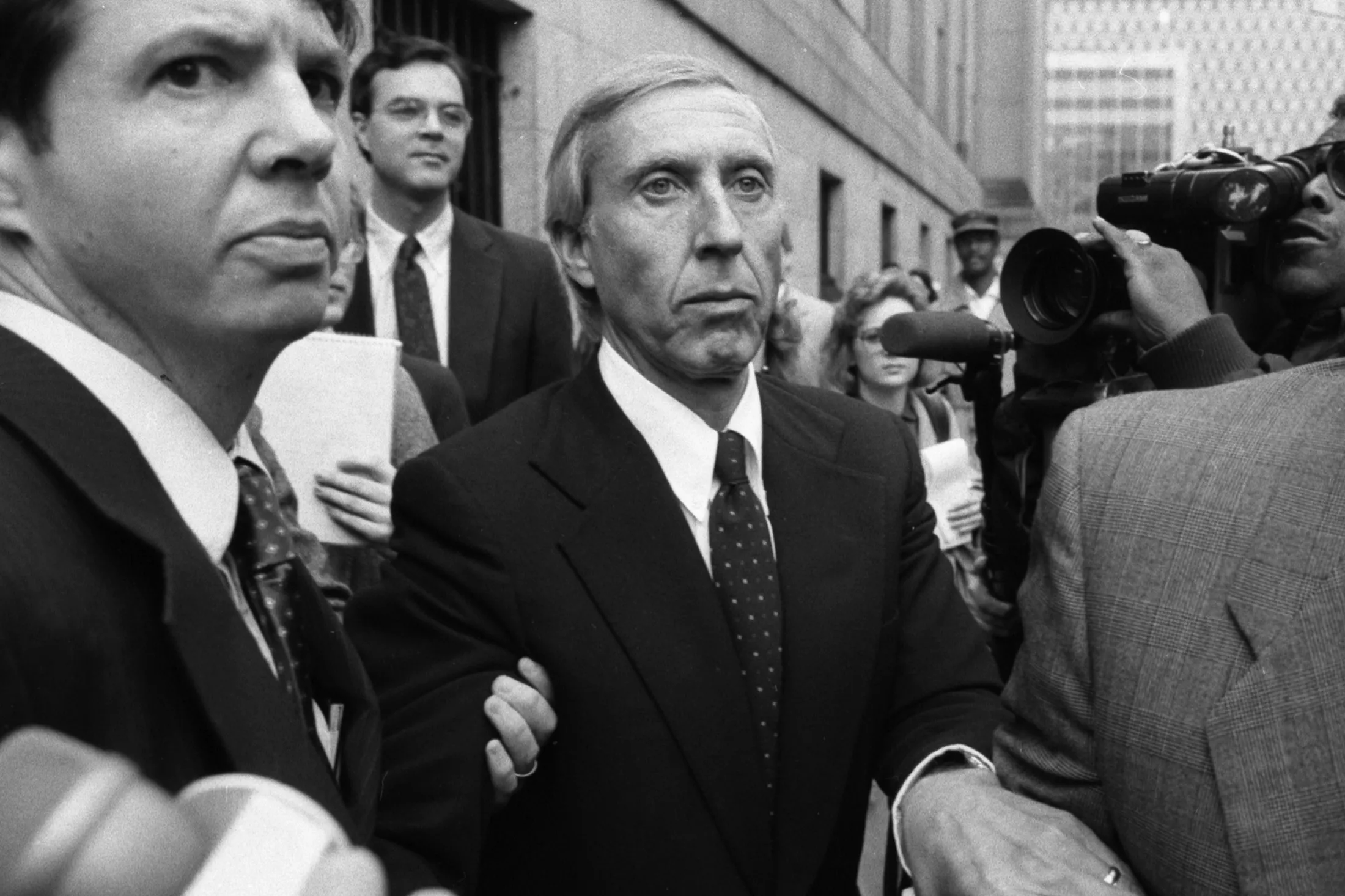 Ivan Boesky leaves courthouse after pleading guilty to a count of conspiracy in 1987.