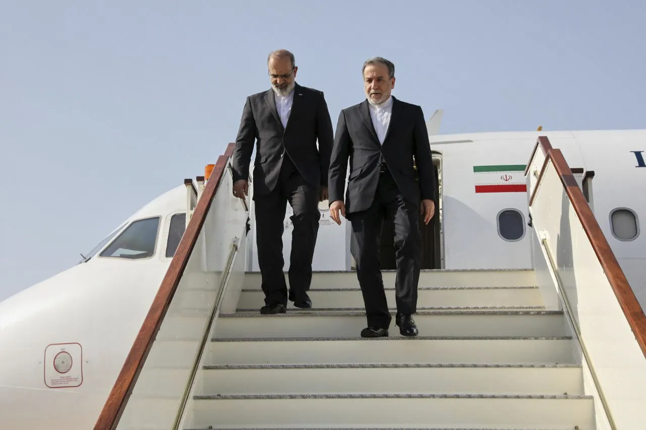 Abbas Araghchi arrives at Muscat, Oman, on&nbsp;April 25.