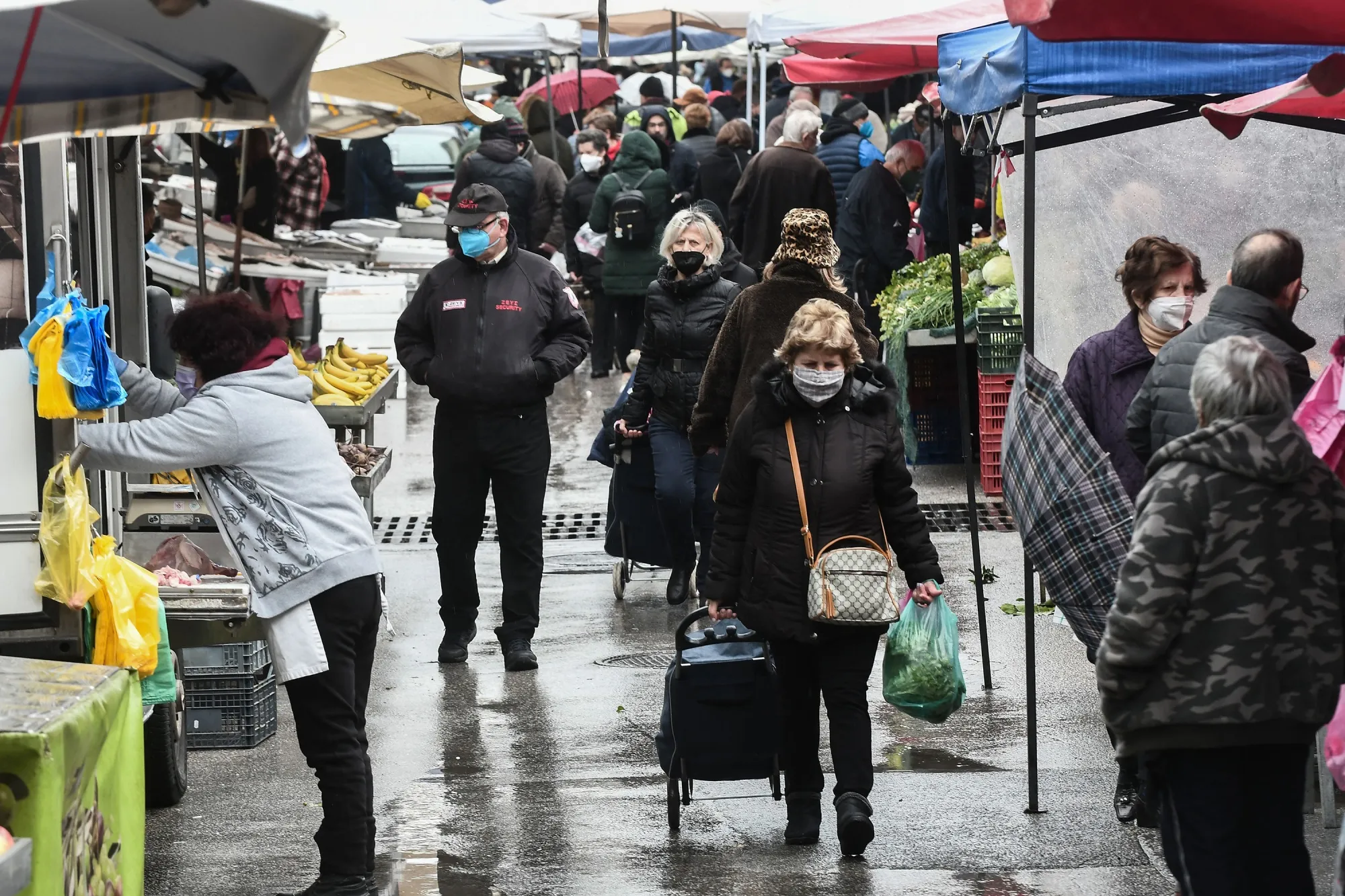 A street market in Thessaloniki, Greece.