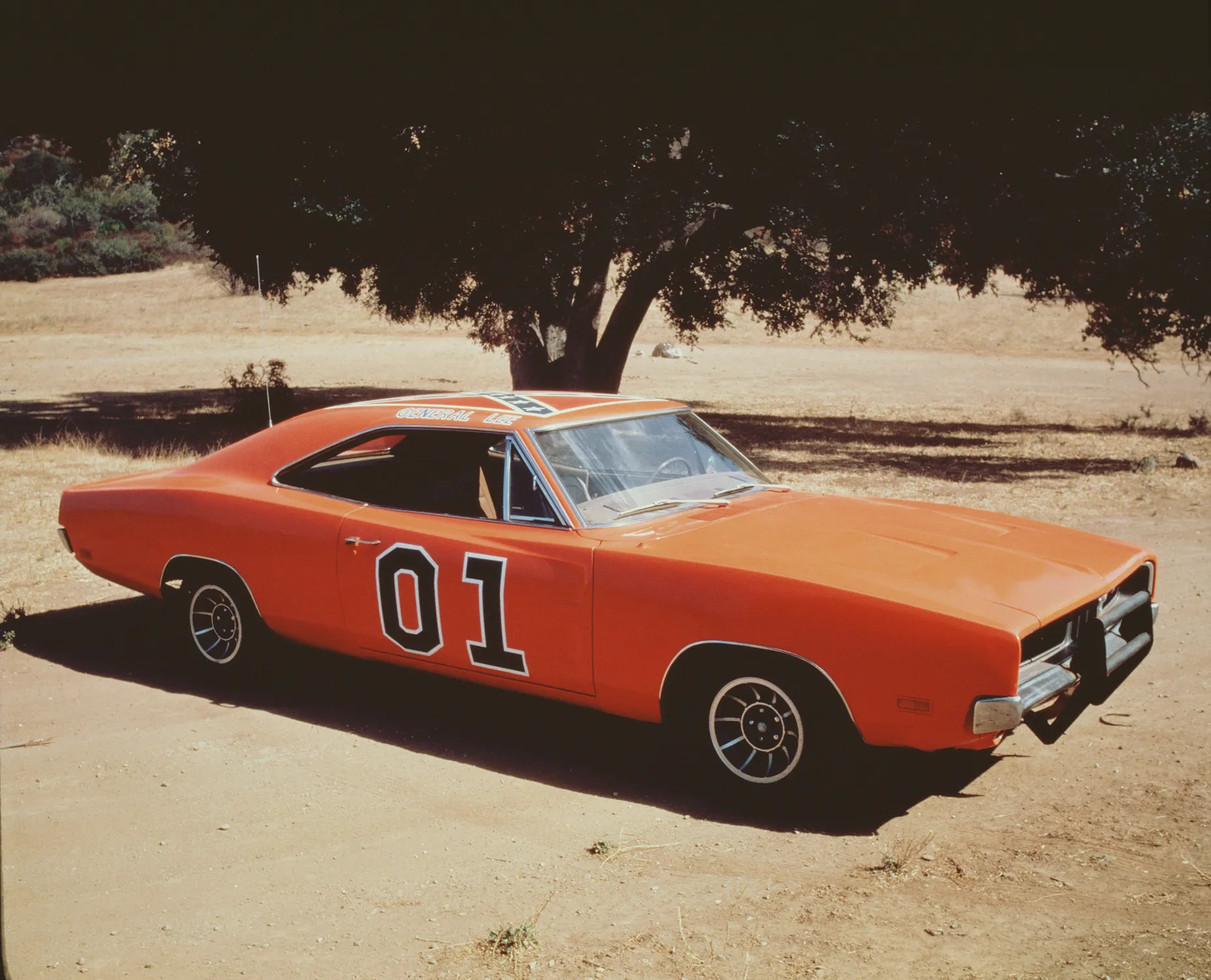 'General Lee,' the famous orange Dodge Charger emblazoned with the Confederate flag from the television series 'The Dukes of Hazzard.'