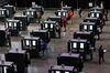 Residents cast ballots an early voting polling location for the 2020 Presidential election in Atlanta, Georgia on Oct. 12, 2020.