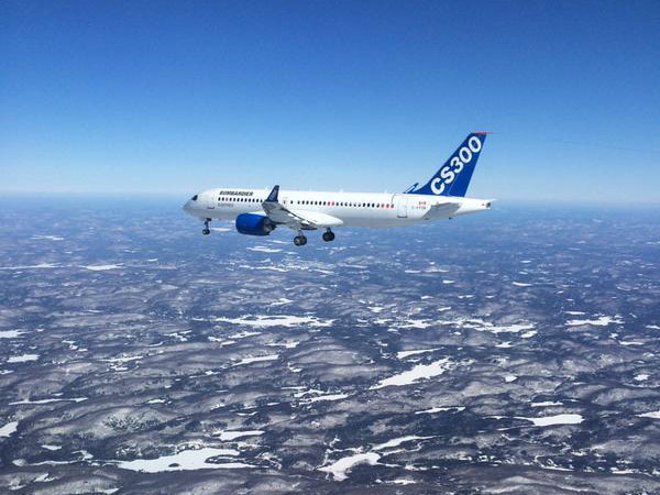 The Bombardier CS100 has a successful first flight