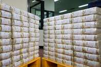 South Korean Won Banknotes at Bank of Korea Office Ahead of Chuseok Holidays
