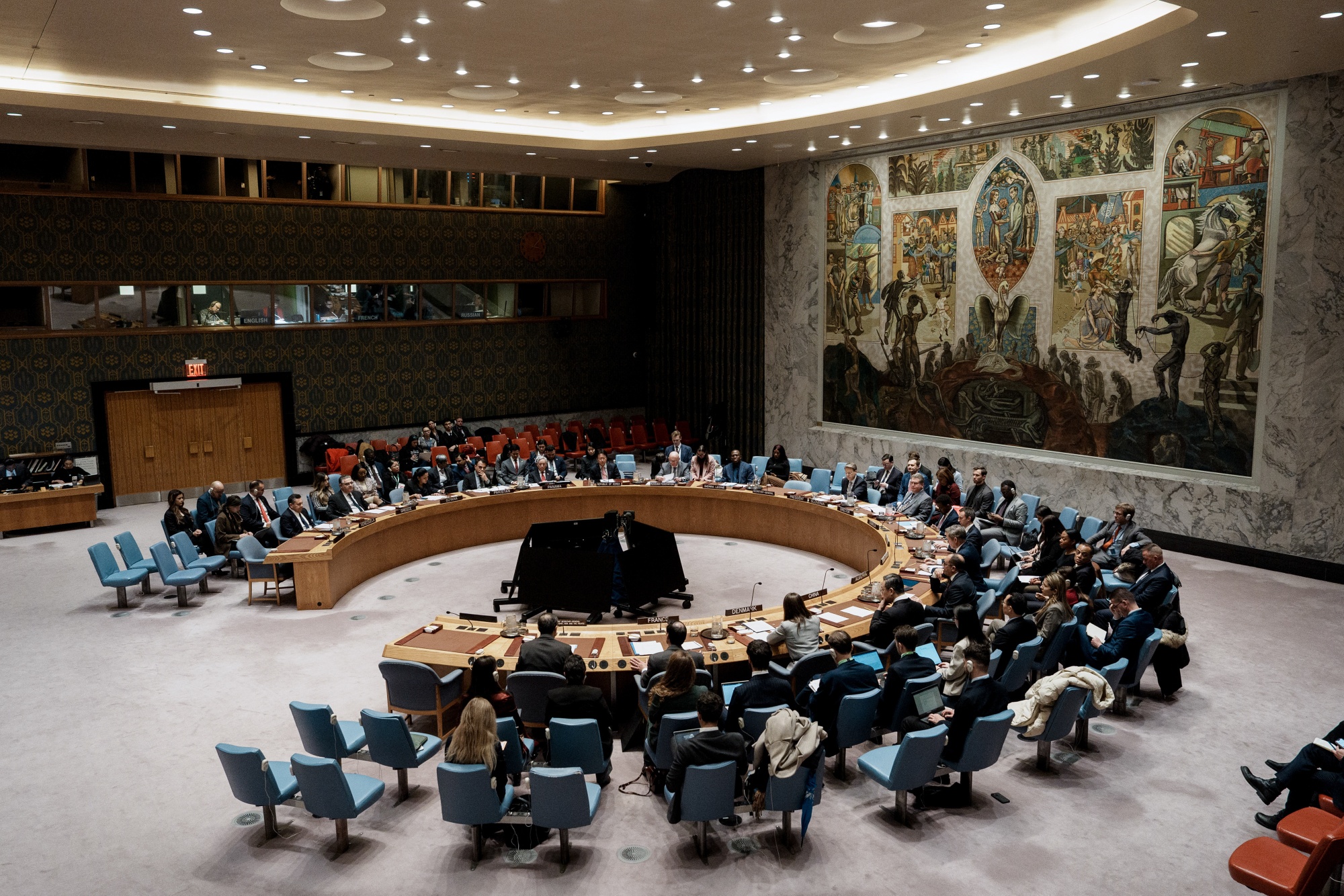 A United Nations (UN) Security Council meeting on Venezuela at UN headquarters in New York, US, on Tuesday, Dec. 23, 2025. Nearly half a dozen tankers laden with crude have departed from Venezuela's coast since the Trump administration intensified efforts to curb Caracas' oil revenue by targeting sanctioned vessels. Photographer: Adam Gray/Bloomberg