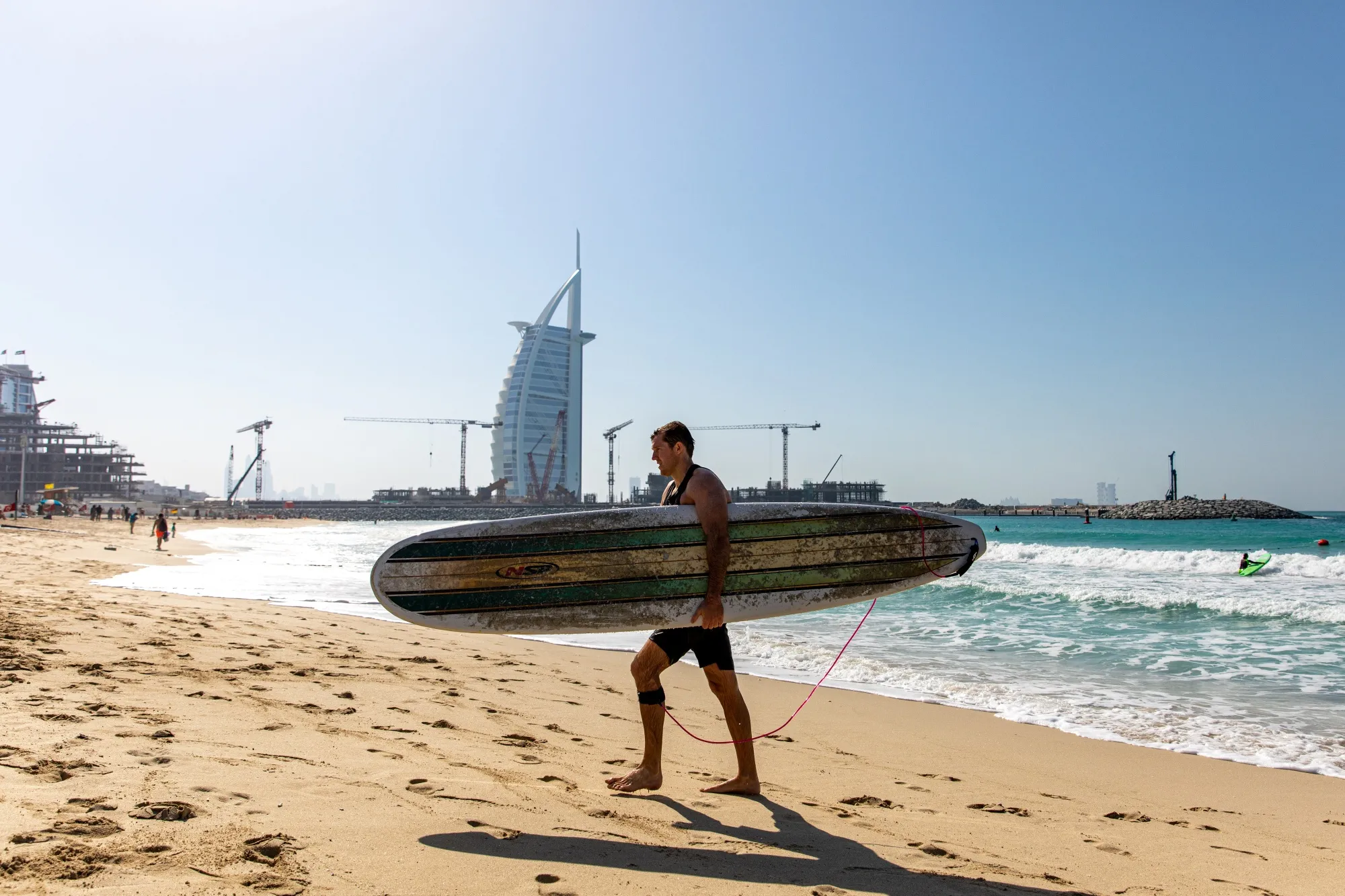 Leisure activities on Jumeira beach in Dubai, United Arab Emirates.