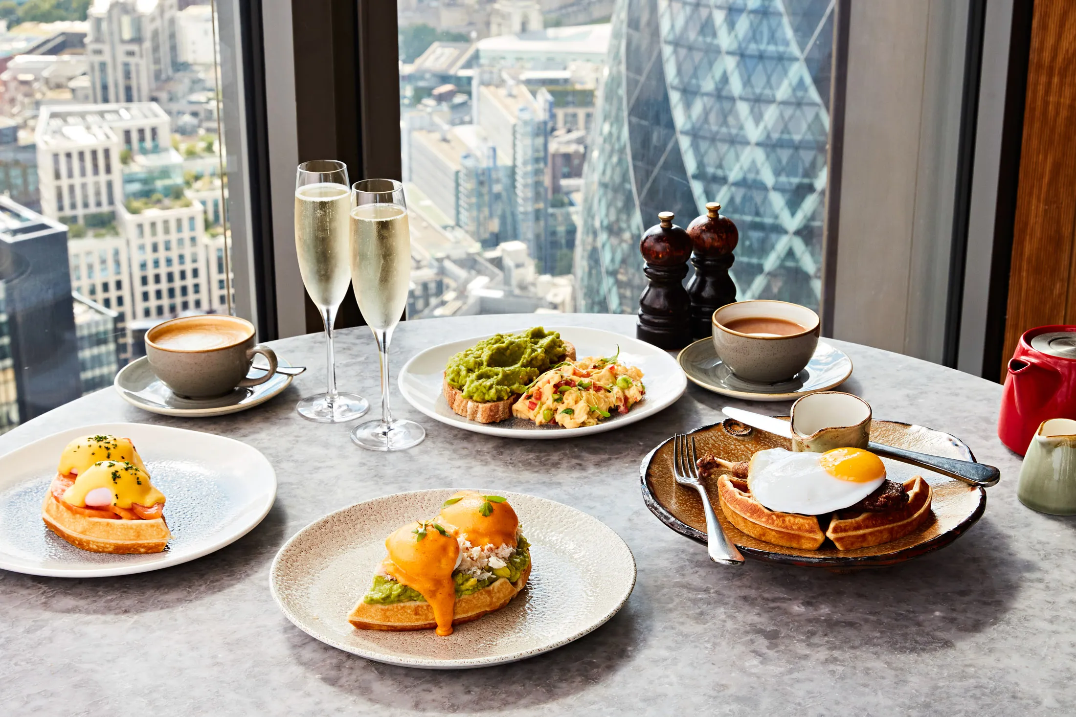 Breakfast with a view in the City of London.