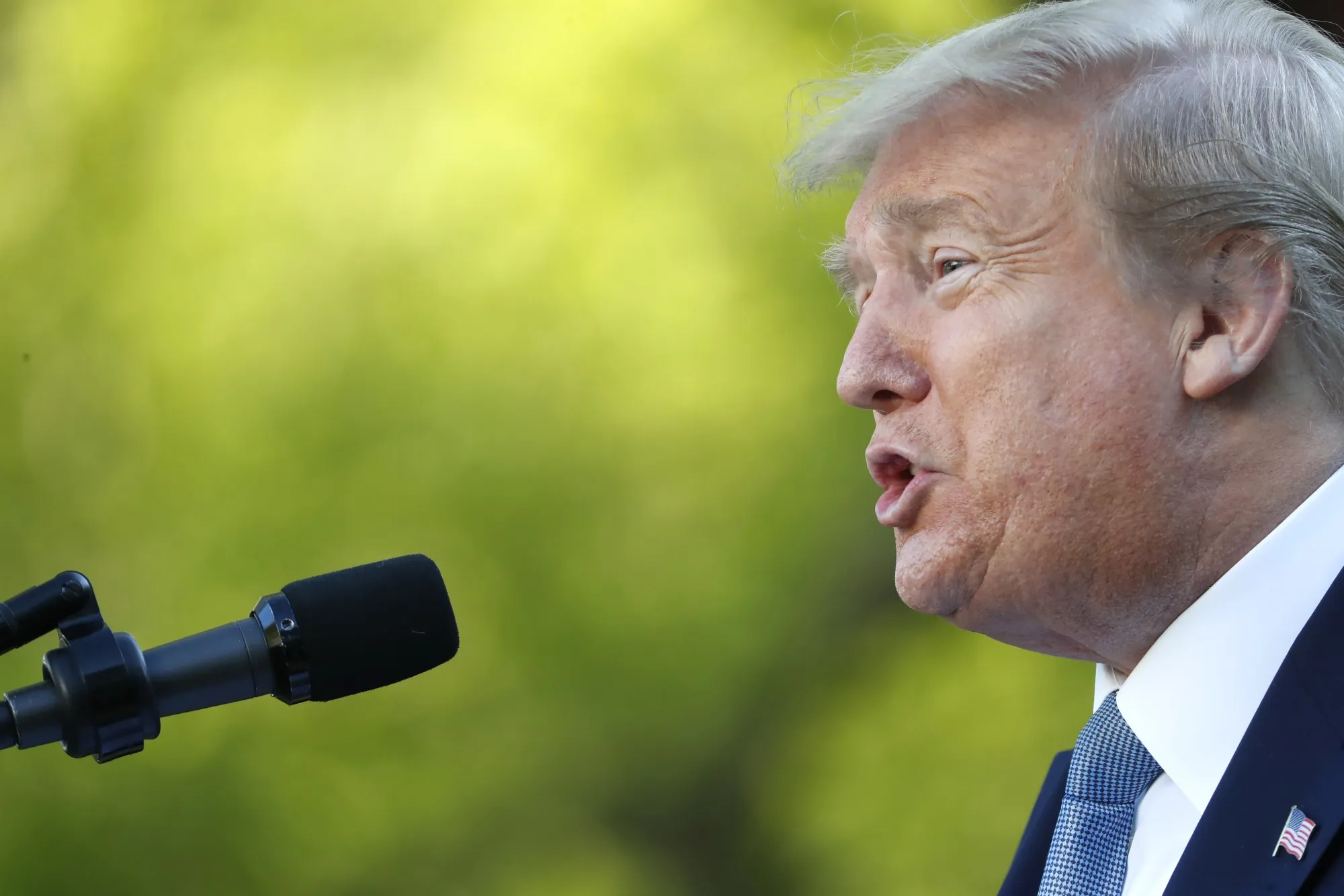 President Donald Trump speaks during a news conference in the Rose Garden of the White House in Washington on April 15, 2020.&nbsp;