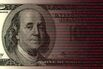 Digital code on the background of a 100 US dollar bill