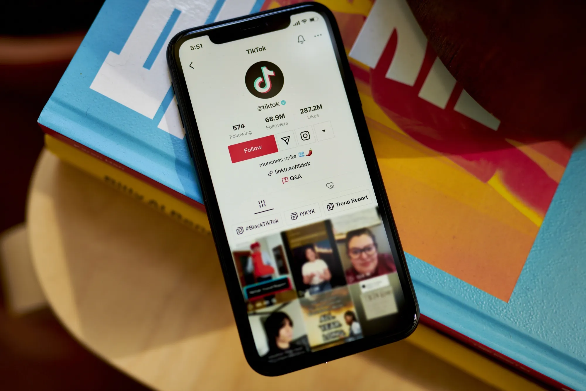 The TikTok application on a smartphone.