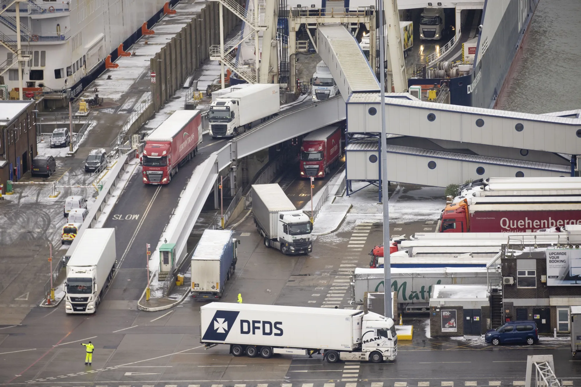Brexit Truck Parks Covered In Snow