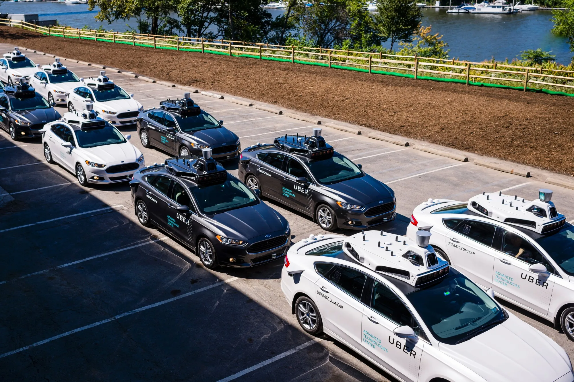 Pilot models of the Uber’s self-driving car on Sept. 13, 2016