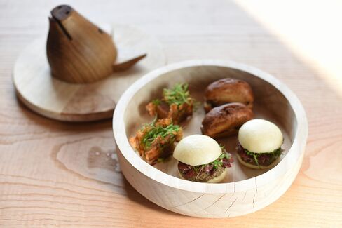 Eneko's Txerri Boda Pork Festival dish.