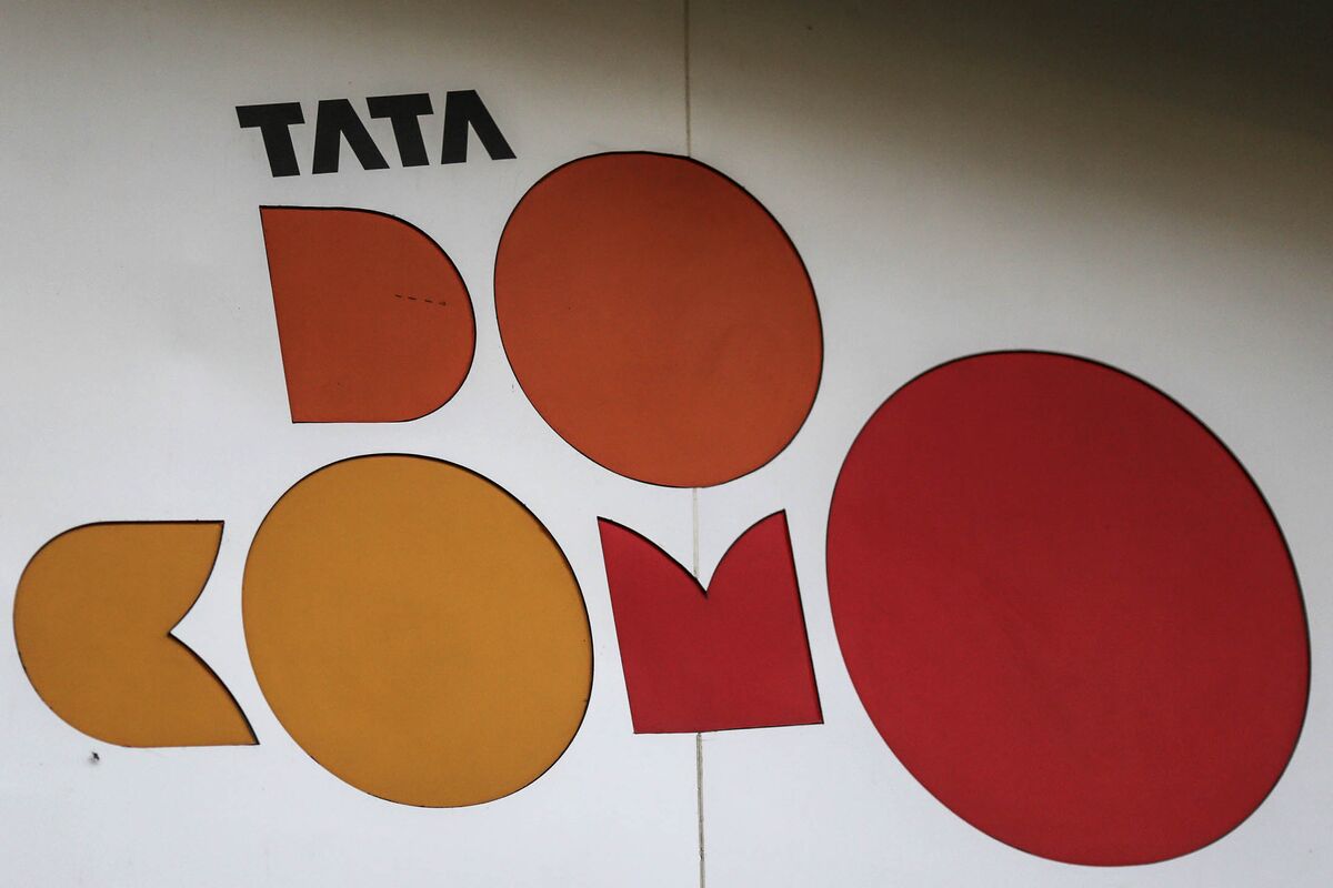 The logo of Tata DoCoMo, a joint venture between NTT DoCoMo Inc. and...  News Photo - Getty Images