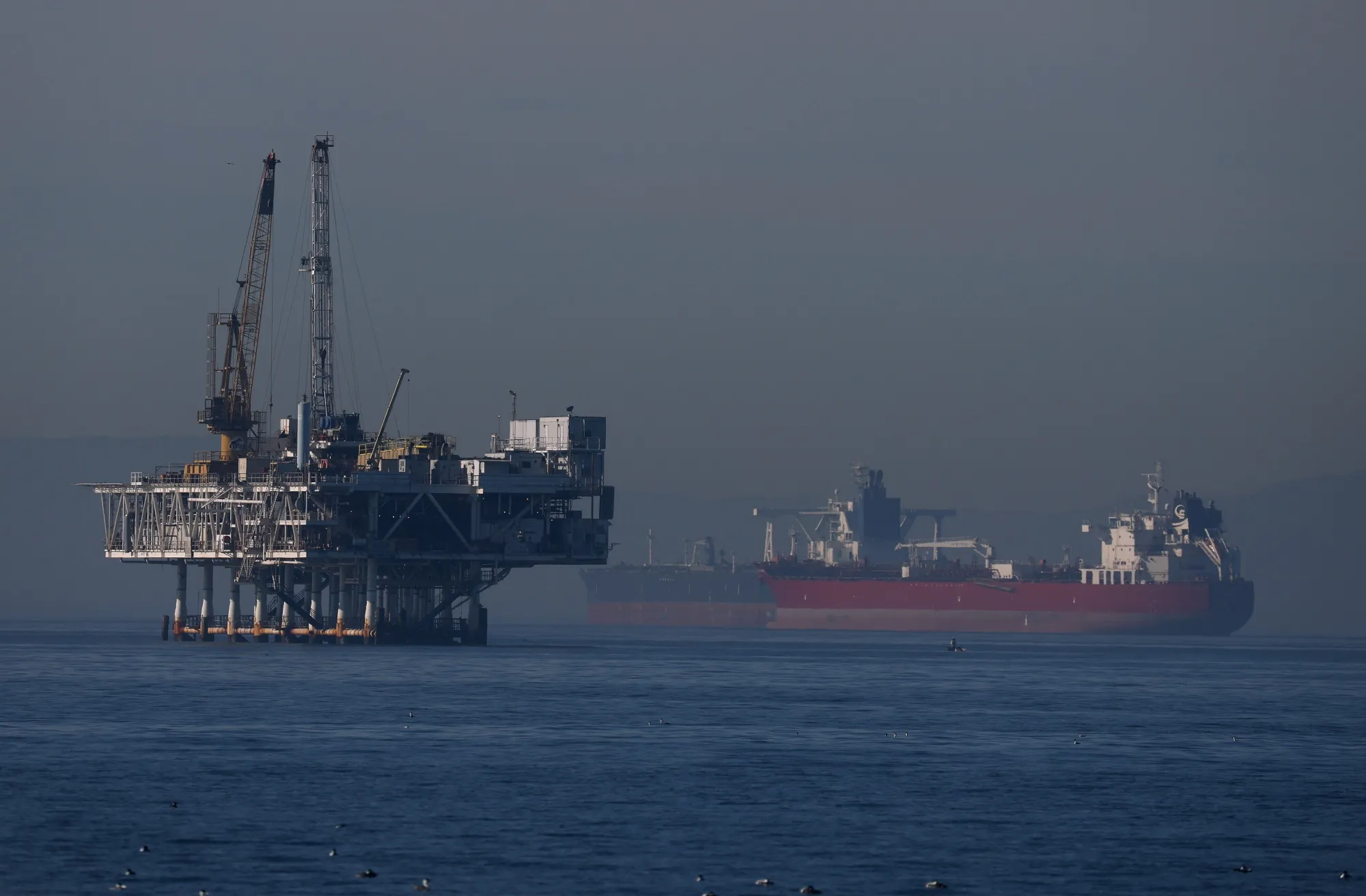 An offshore oil and gas platform in Seal Beach, California.&nbsp;