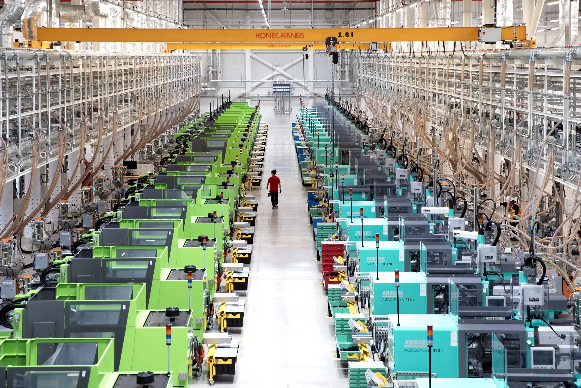 Machinery in the molding area at the Lego A/S factory in Binh Duong, Vietnam.