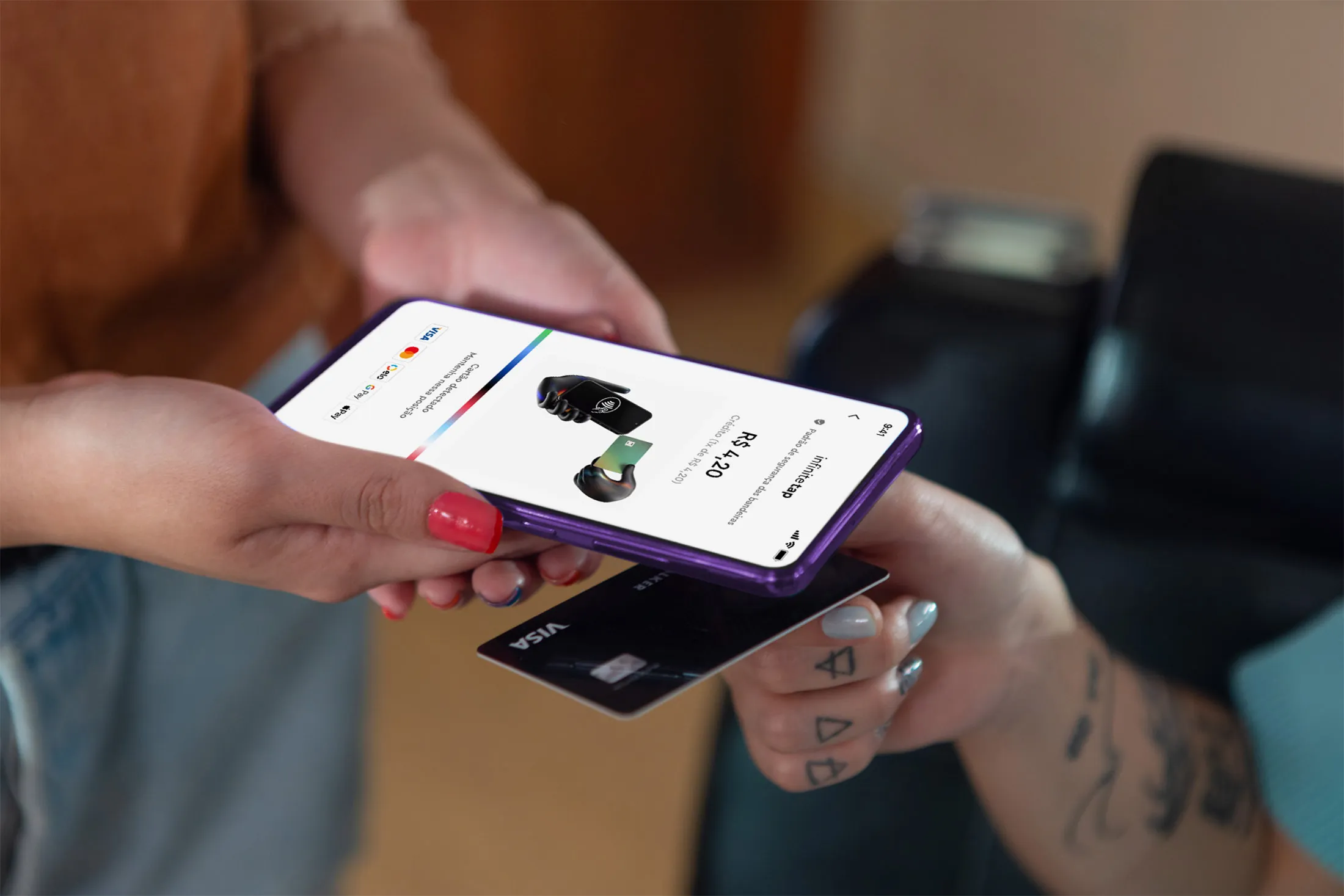 InfinitePay’s tap to pay app.