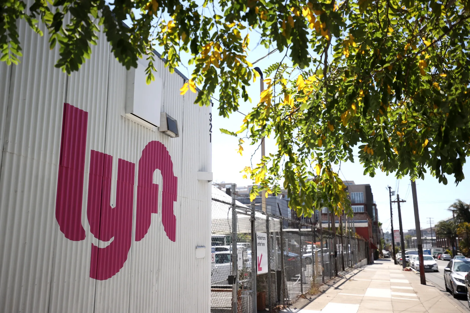 A Lyft driver center in San Francisco.